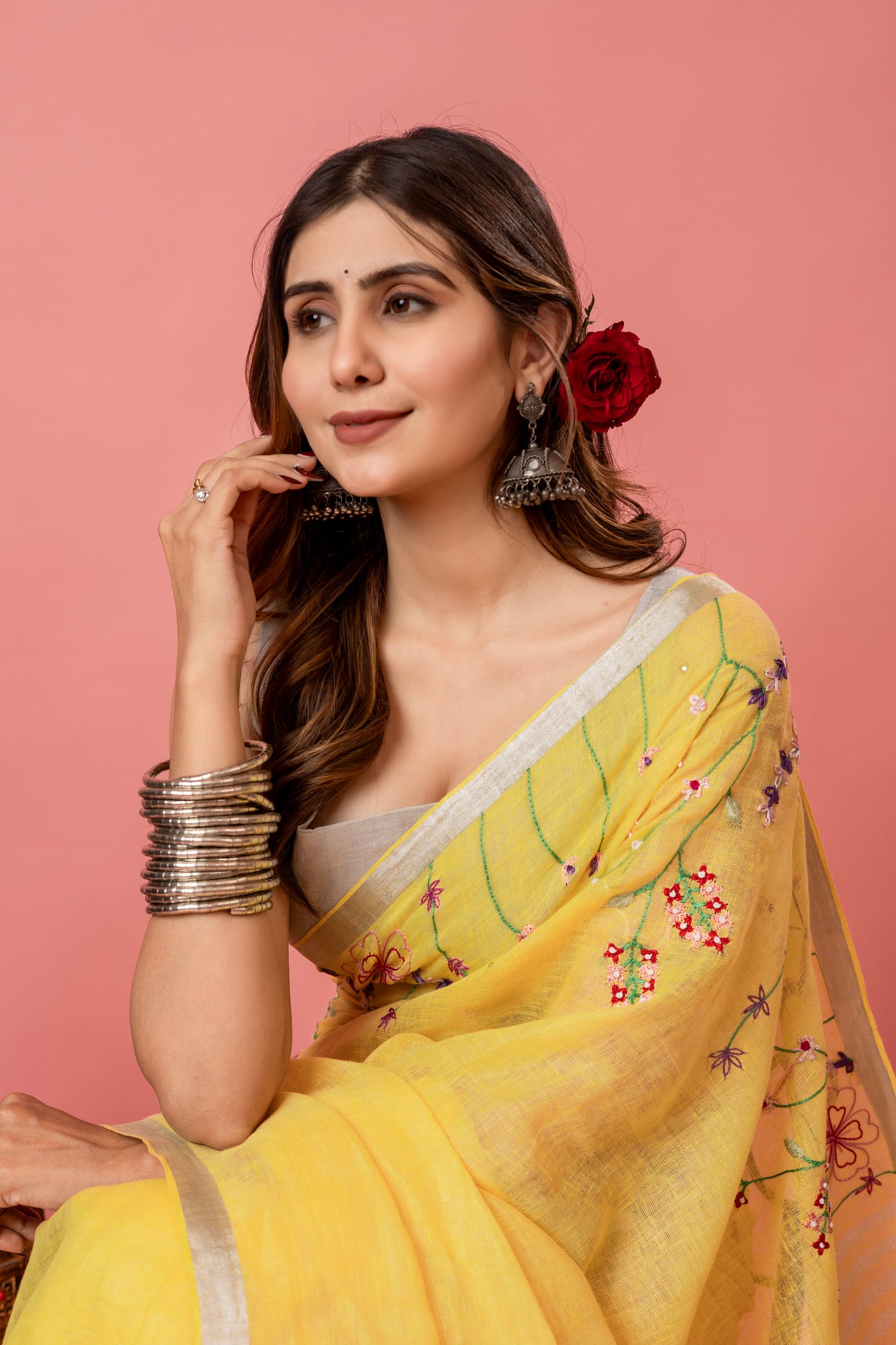 V A R A H A || Pure Linen Saree