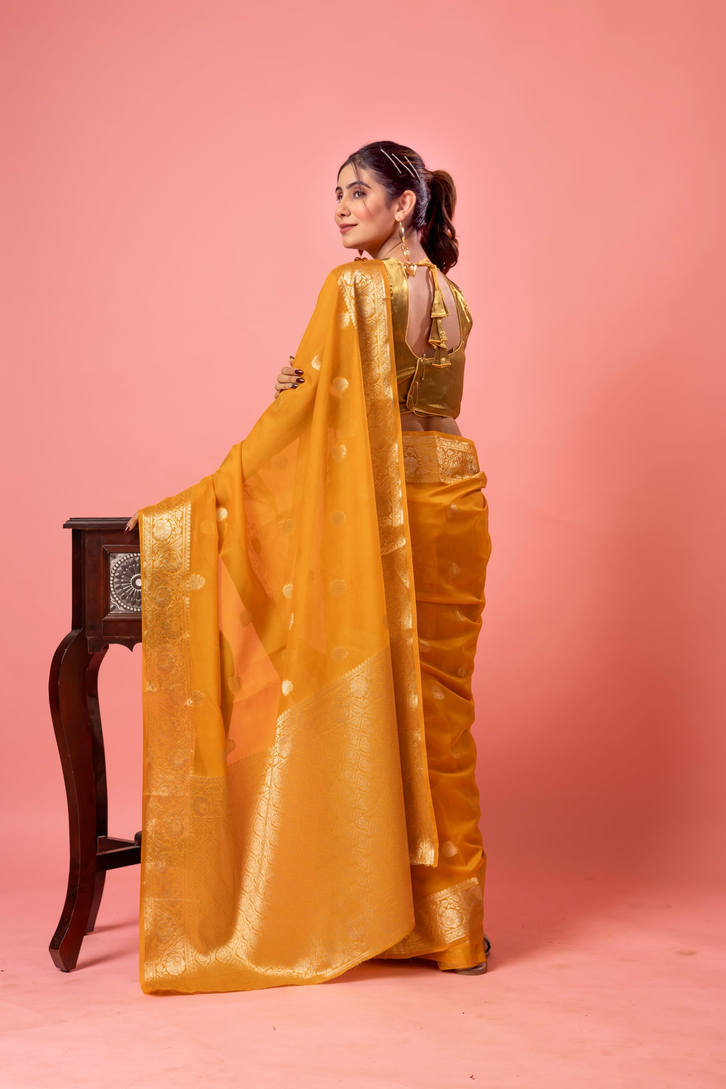 S A Y A L I || Banarasee Tissue Saree with Zari Work