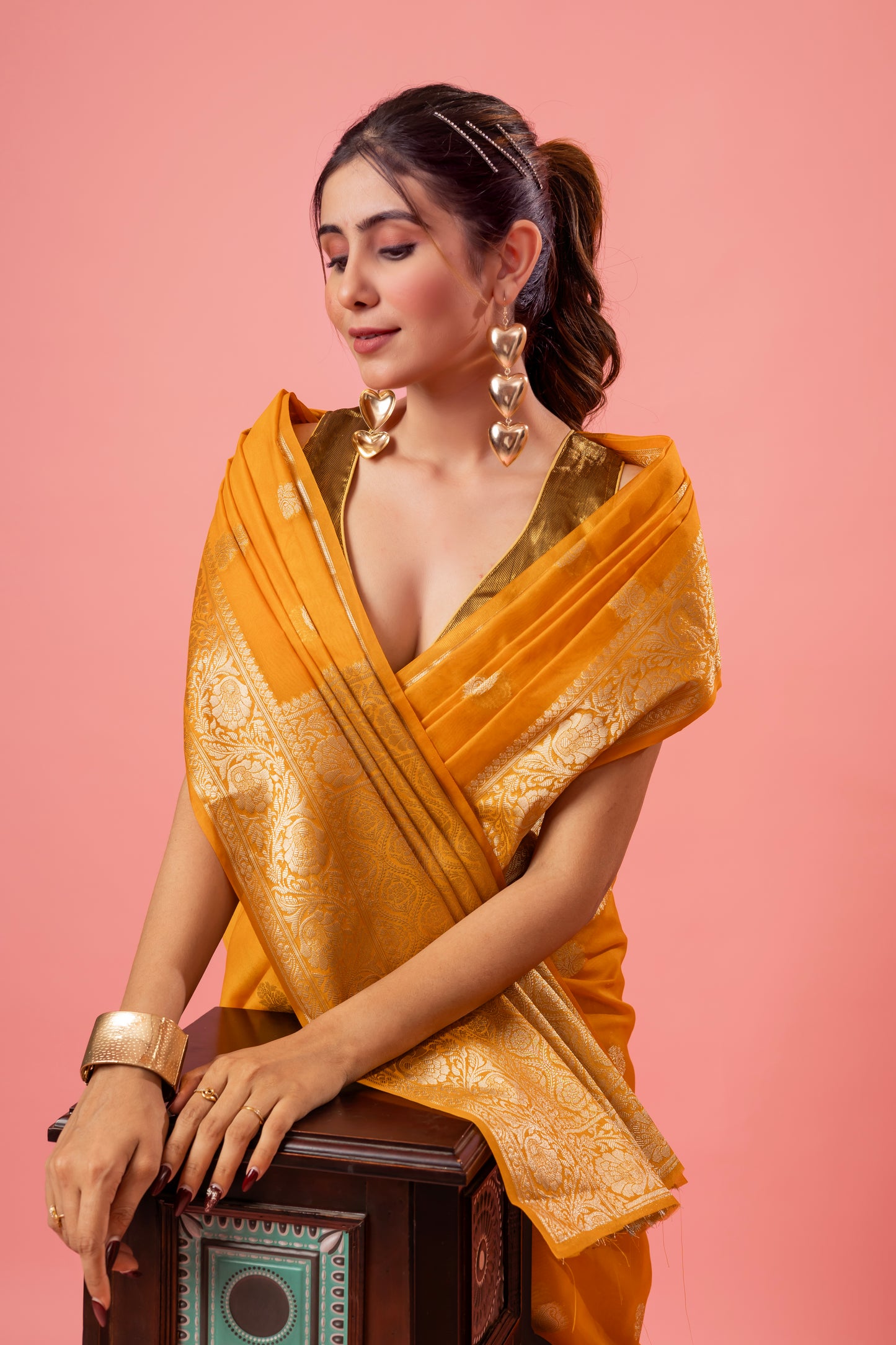 S A Y A L I || Banarasee Tissue Saree with Zari Work
