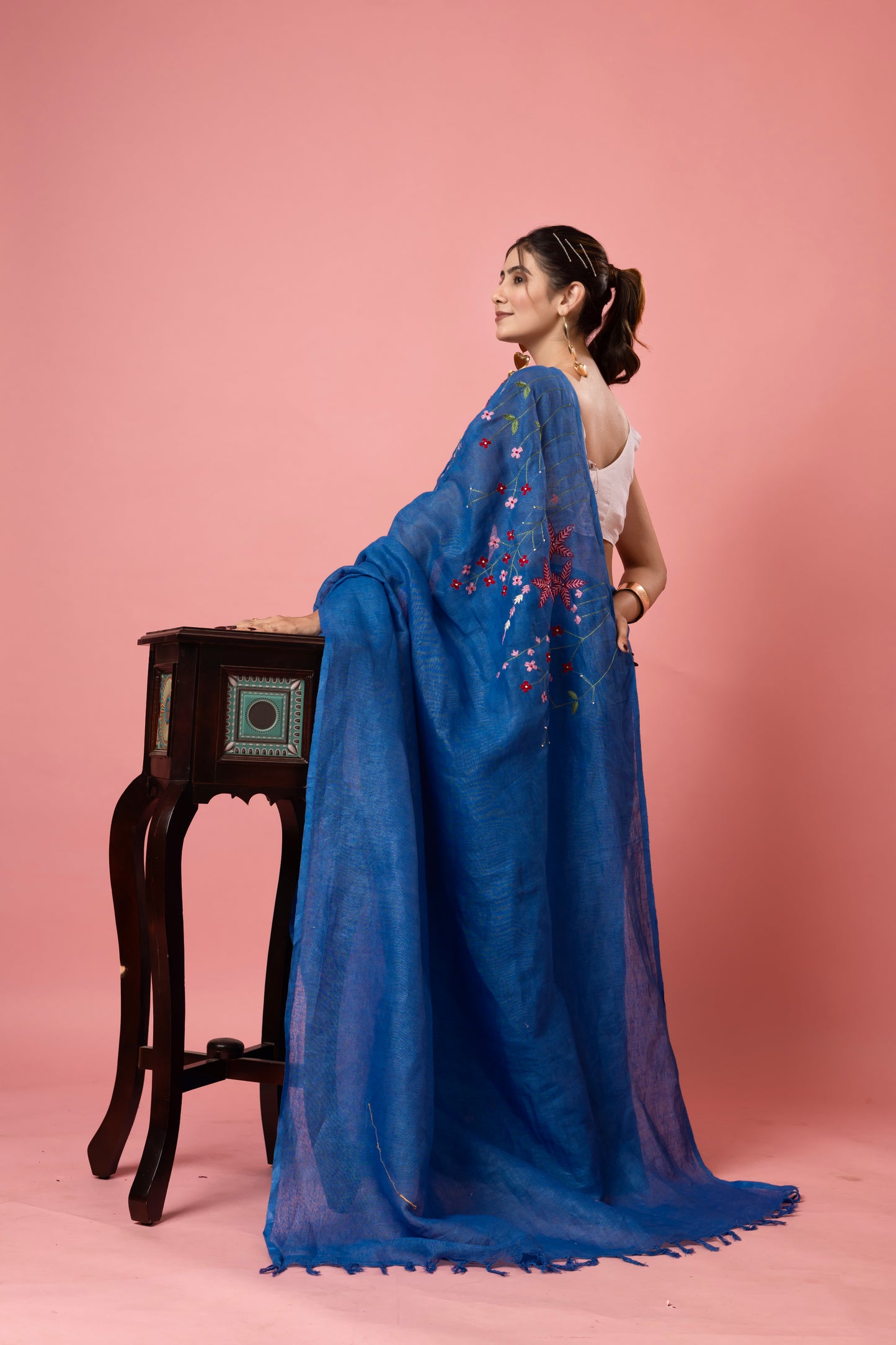 K A G N A || Pure Linen Saree