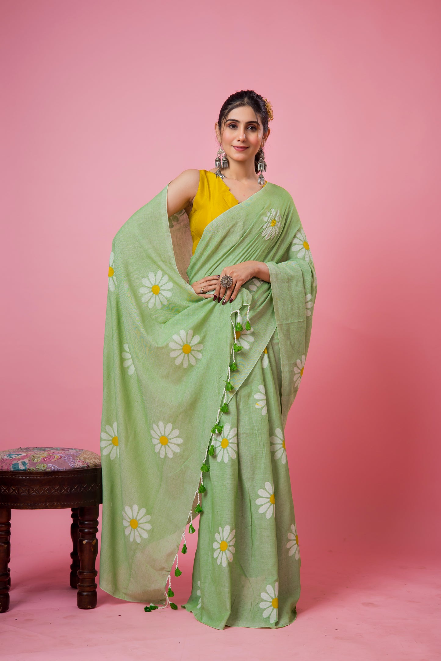 V I D H Y A || Khadi Cotton Saree with Hand Paint