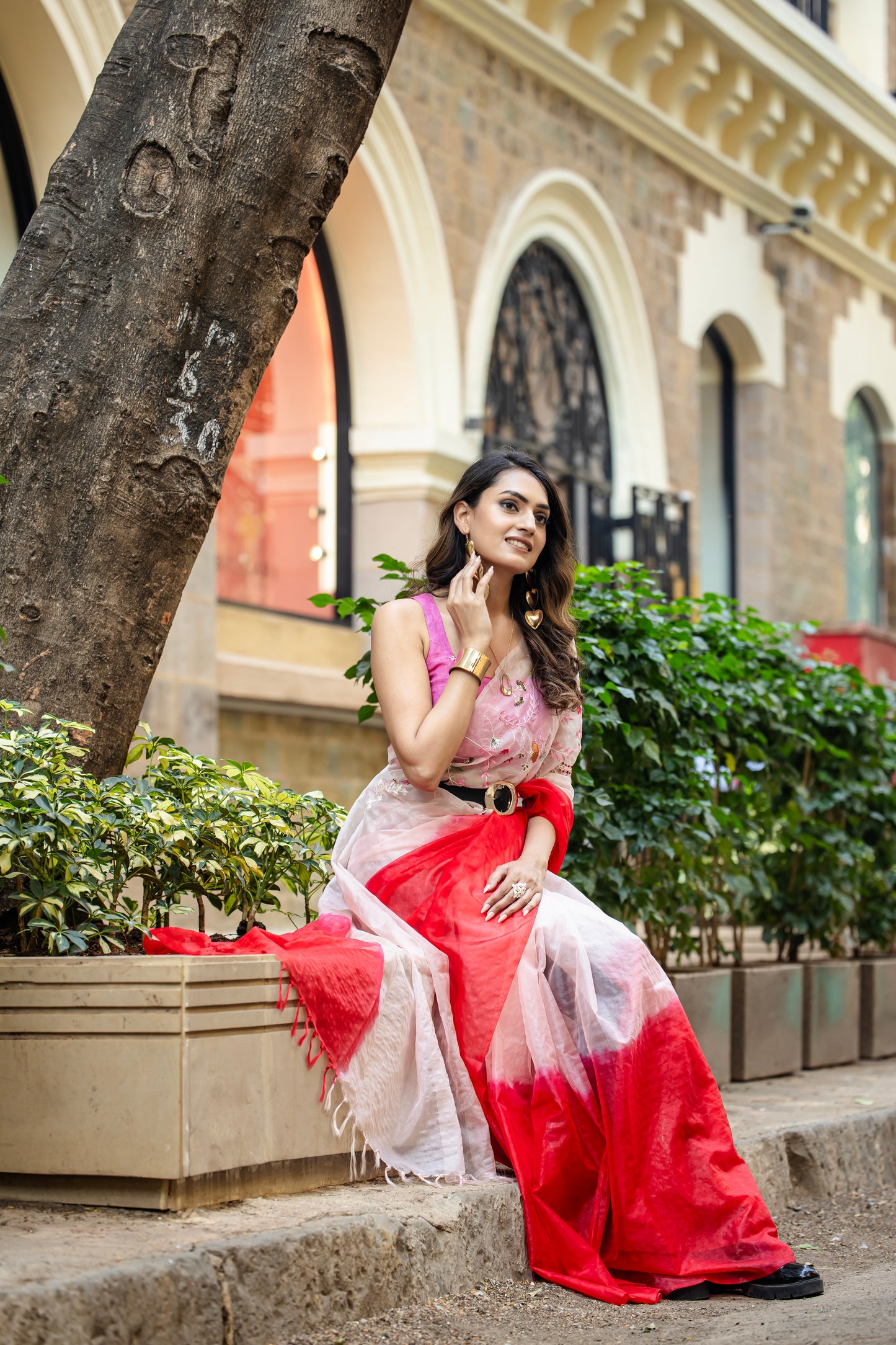 N A M I K A || Pure Organza Hand-Work Saree