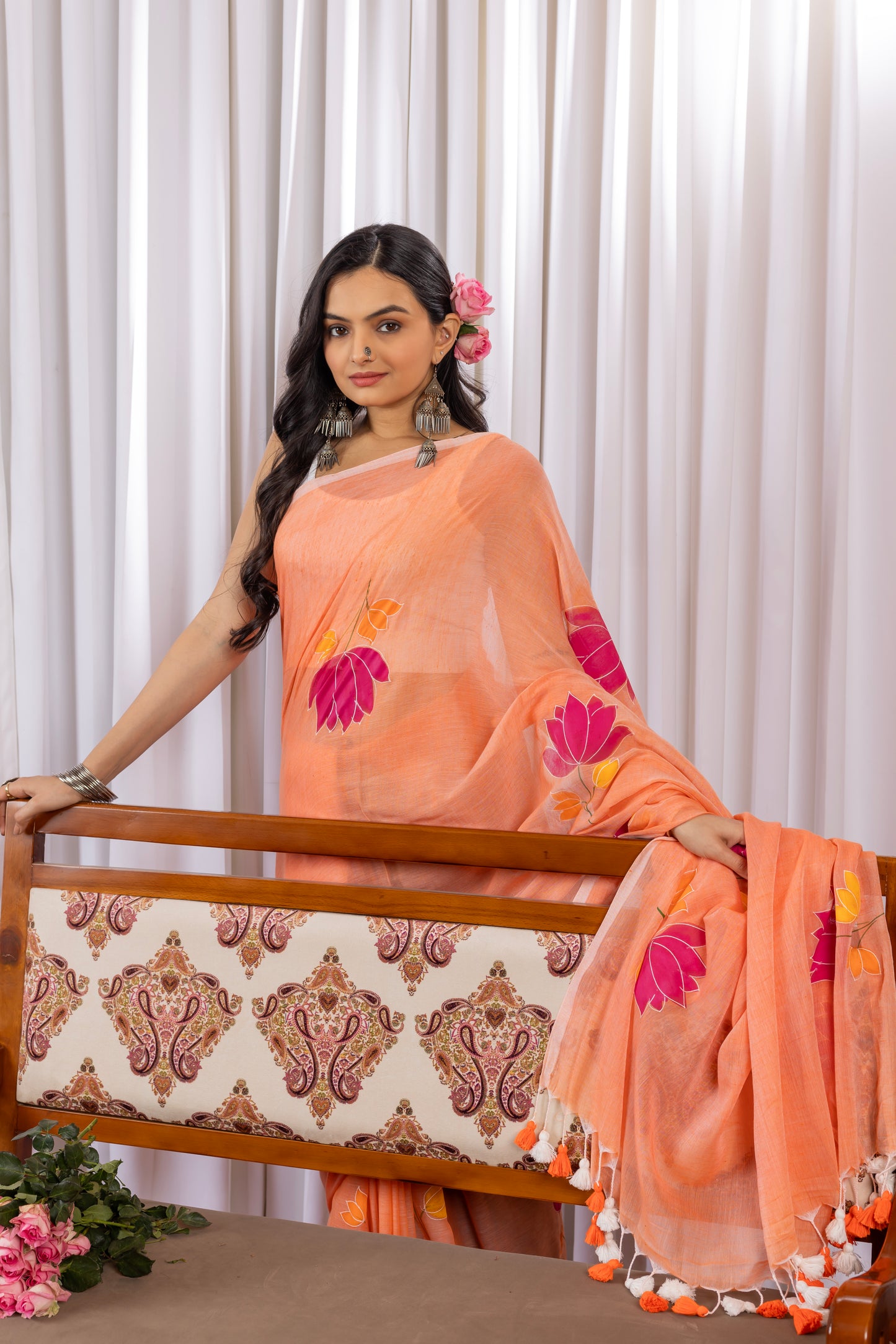P R A T S H R E E || Mull Cotton Saree with Hand Paint