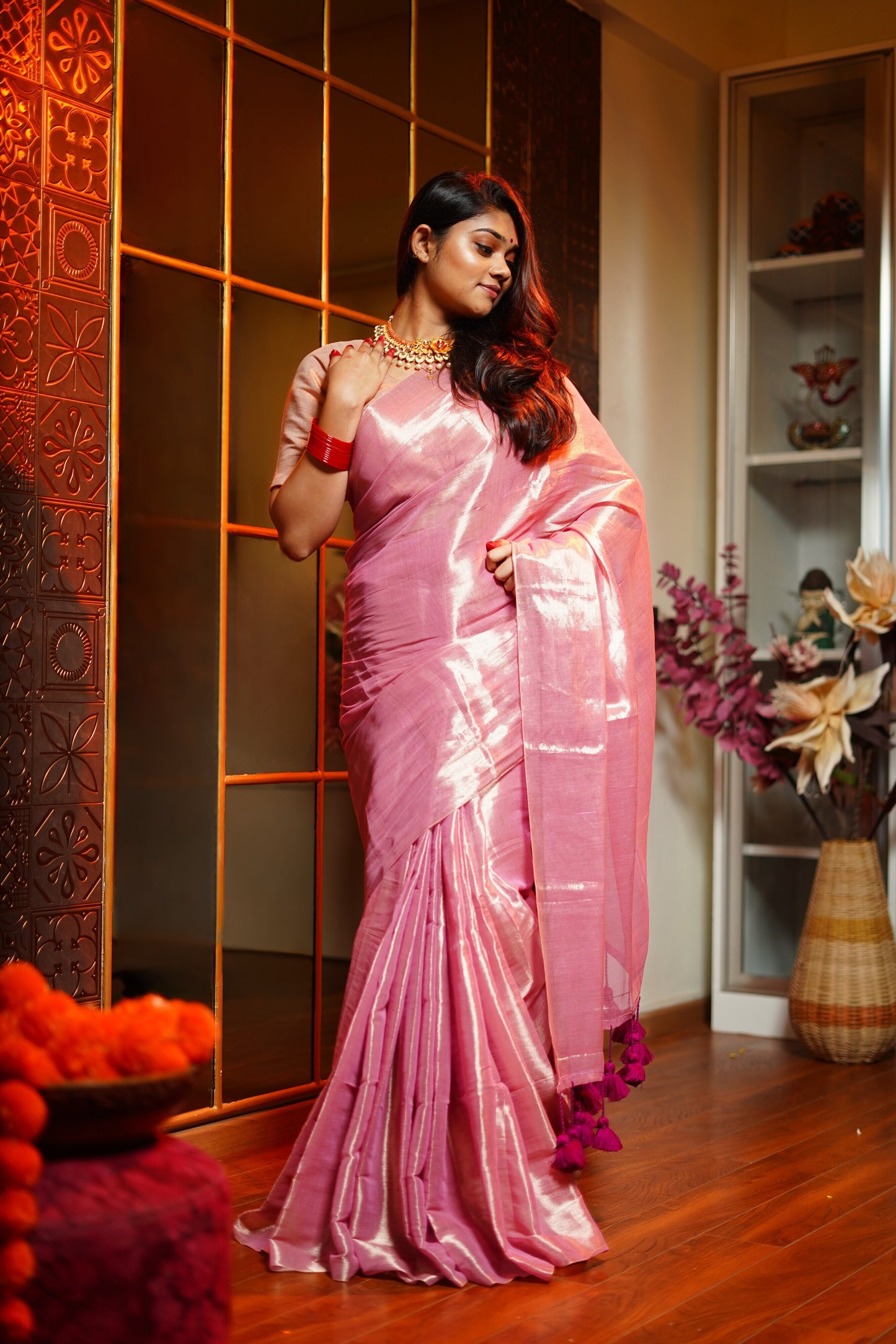 N I H A R I K A || Handloom Raga Tissue Saree