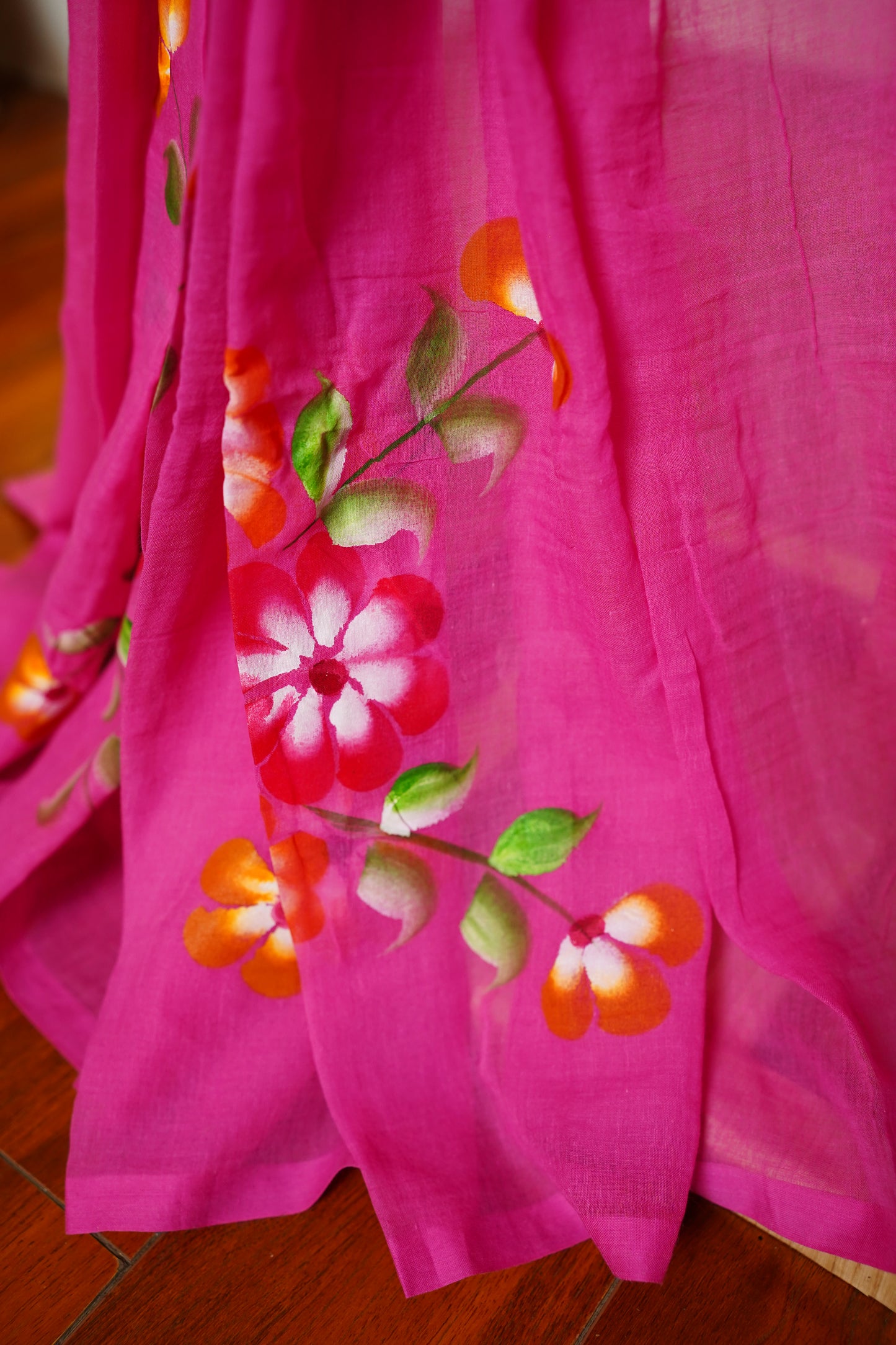 M A D H A V I || Mull Cotton Saree with Hand paint