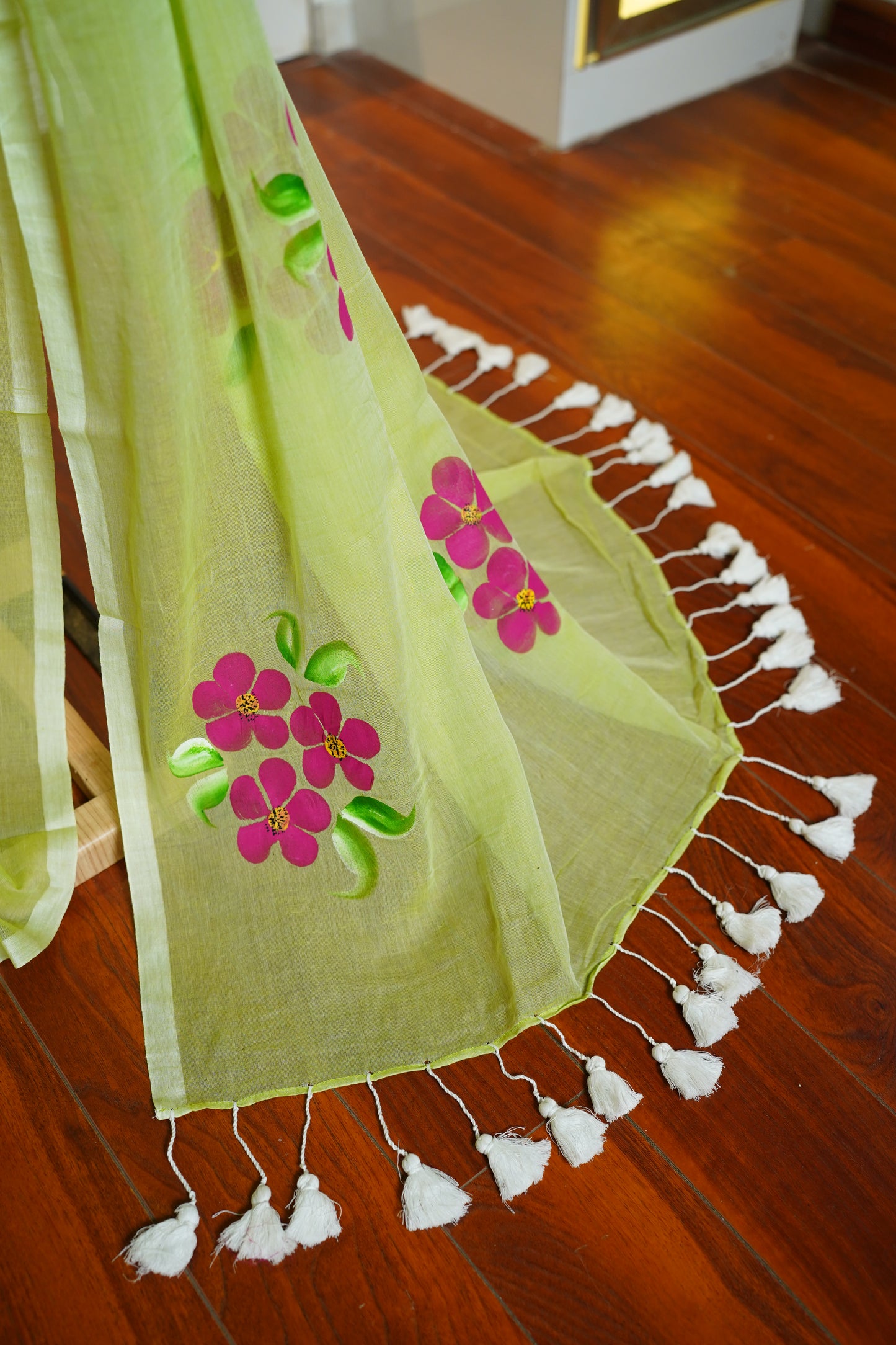 K E S H A V I || Mull Cotton saree with Hand Paint