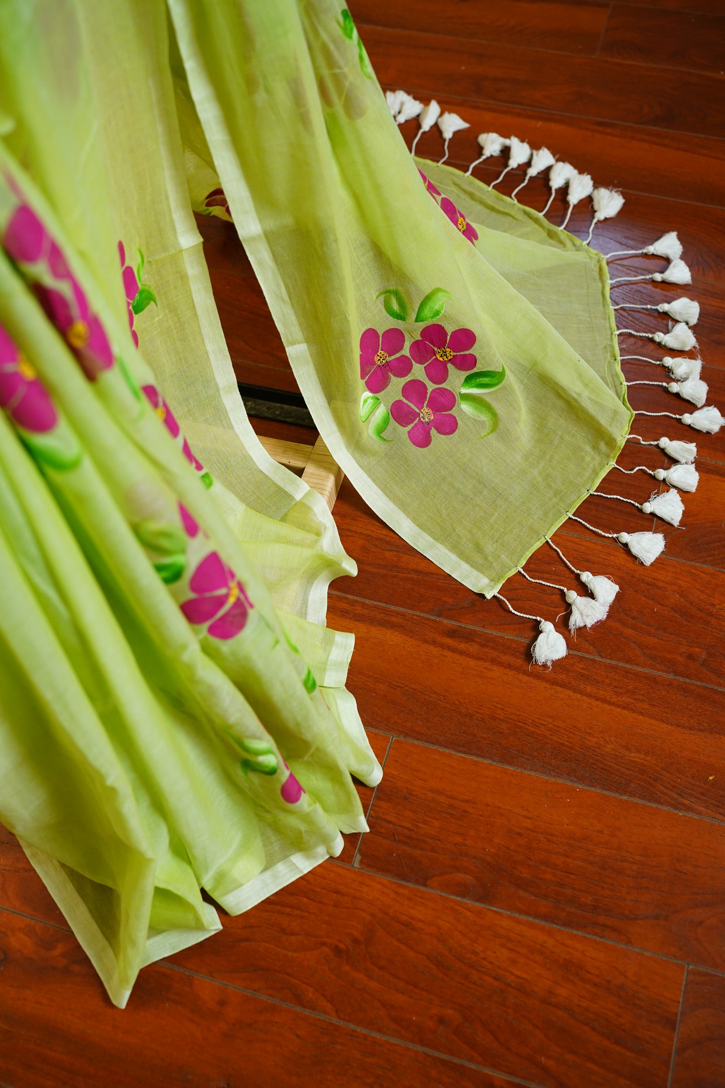 K E S H A V I || Mull Cotton saree with Hand Paint