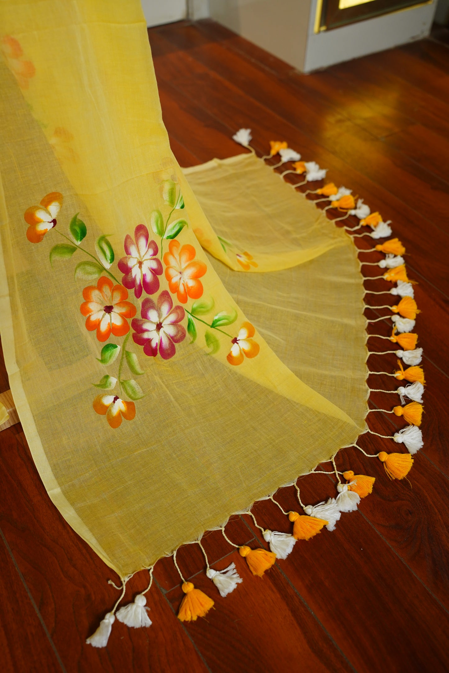 N E E R V A || Mull Cotton Saree with Hand Paint