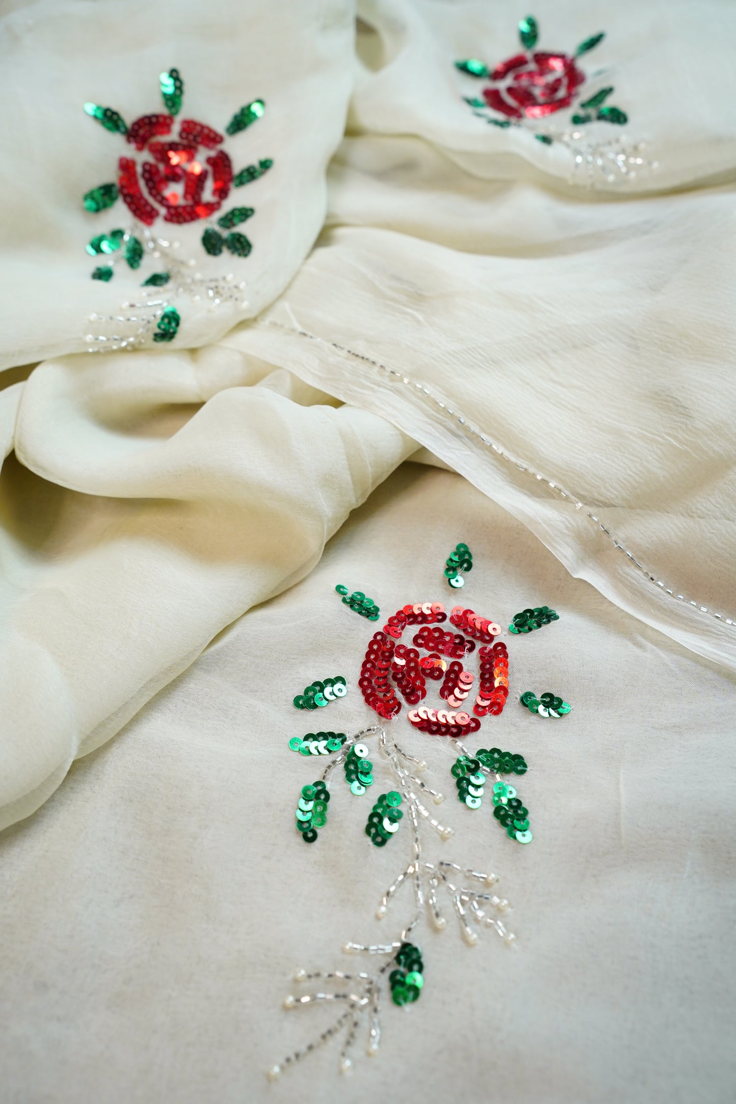 V I D H Y A || Chiffon Sequence Work Saree