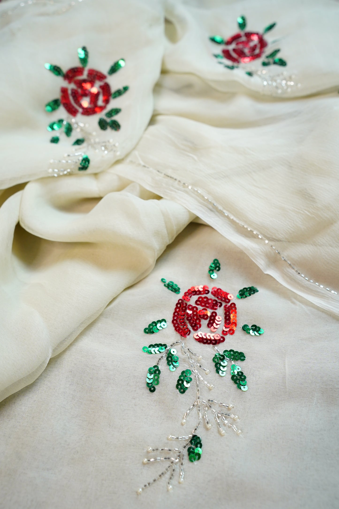 V I D H Y A || Chiffon Sequence Work Saree