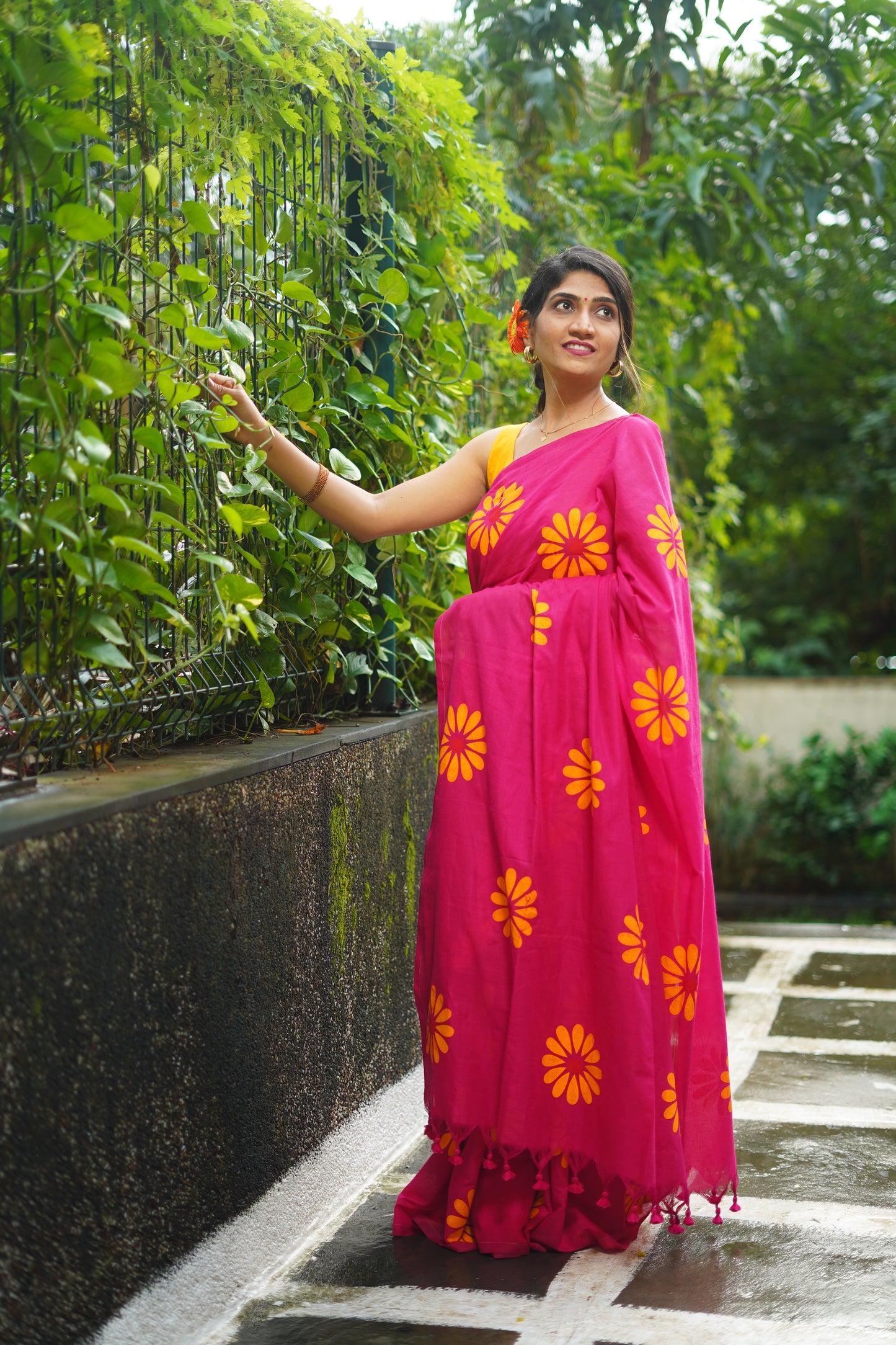 S A N D H Y A || Khadi Cotton Saree with Hand Paint