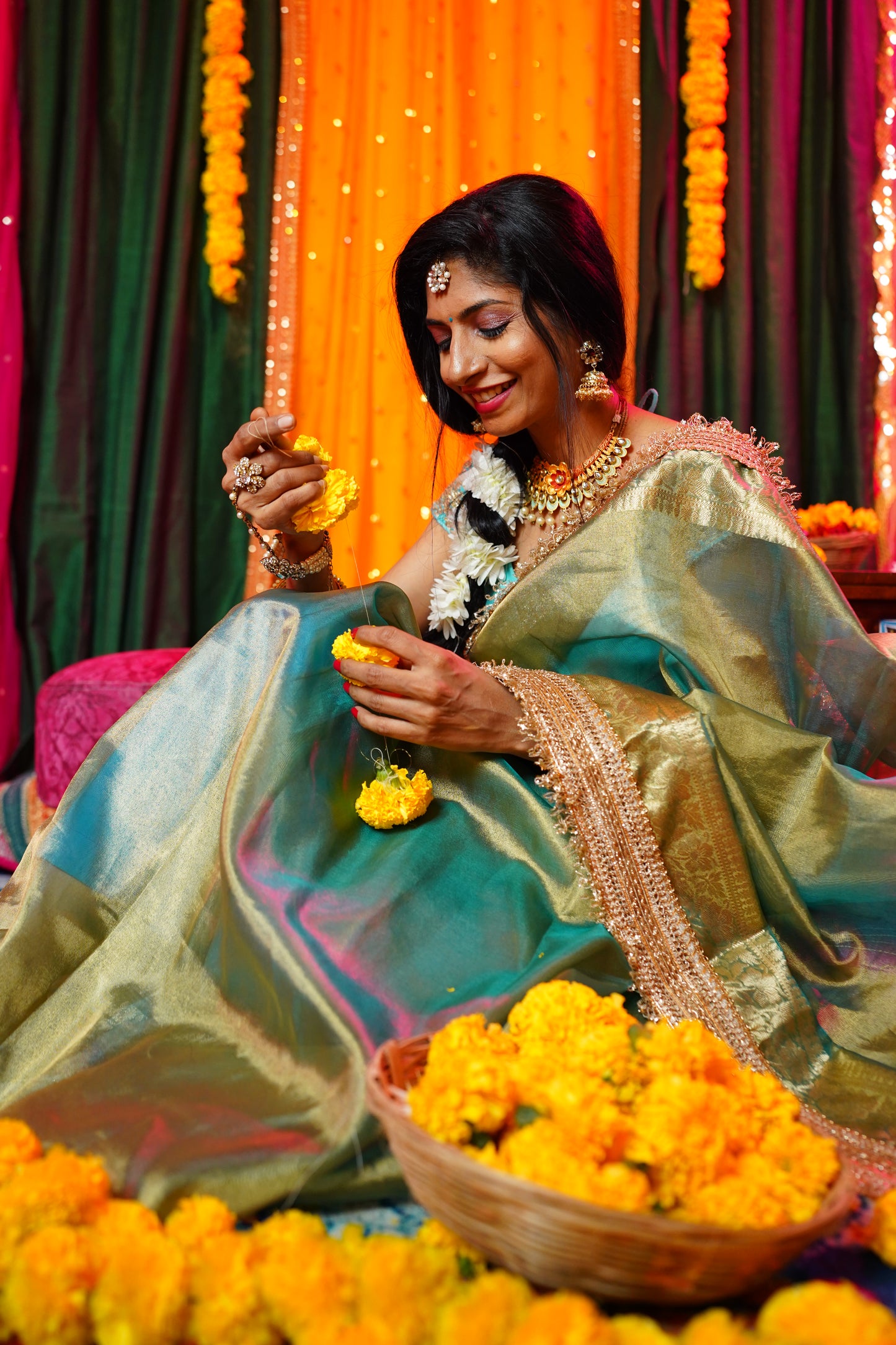 S A T I || Banarasee Tissue Saree with Kiran Lace
