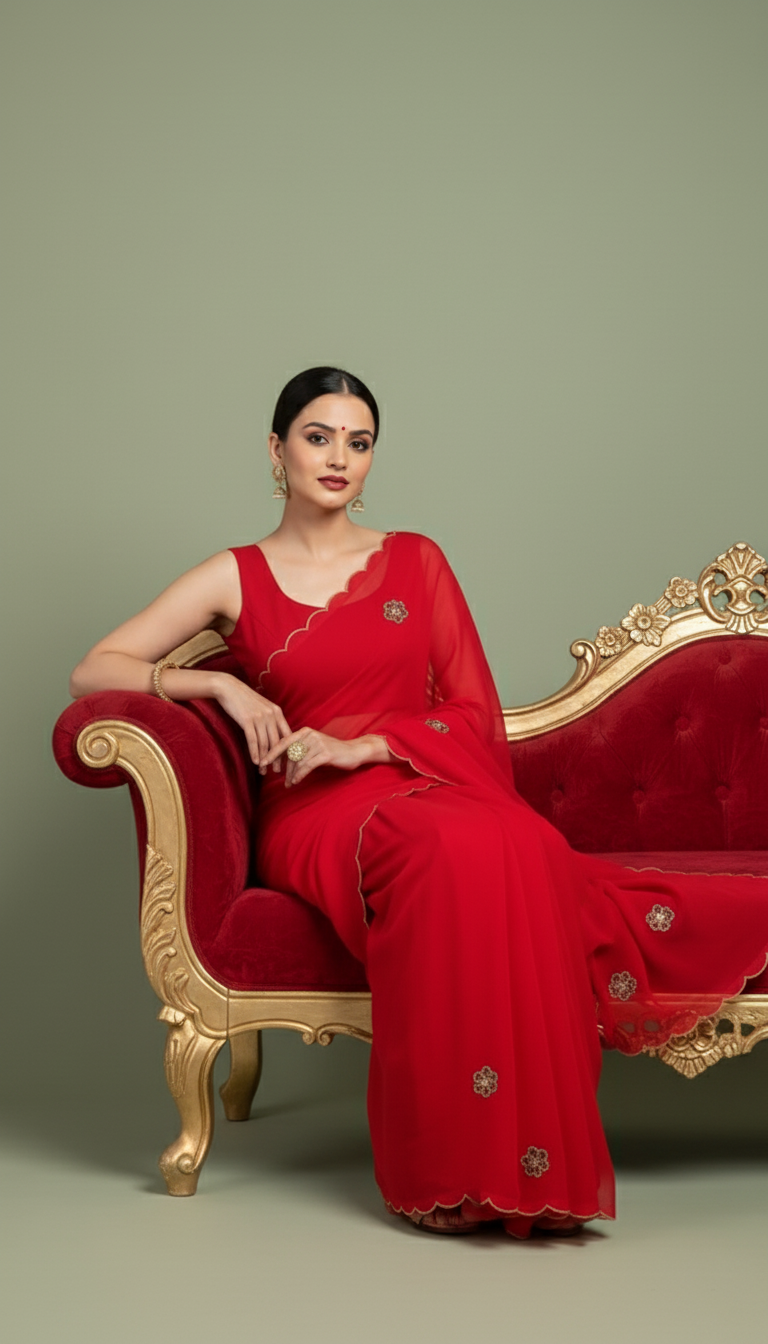 M U K T I || Organza Sequence work Saree