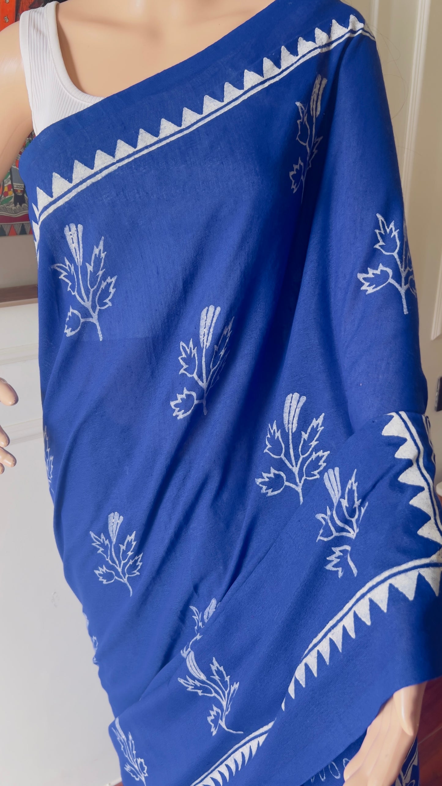 P A V I K A || Khadi Hand Block Paint Cotton Saree