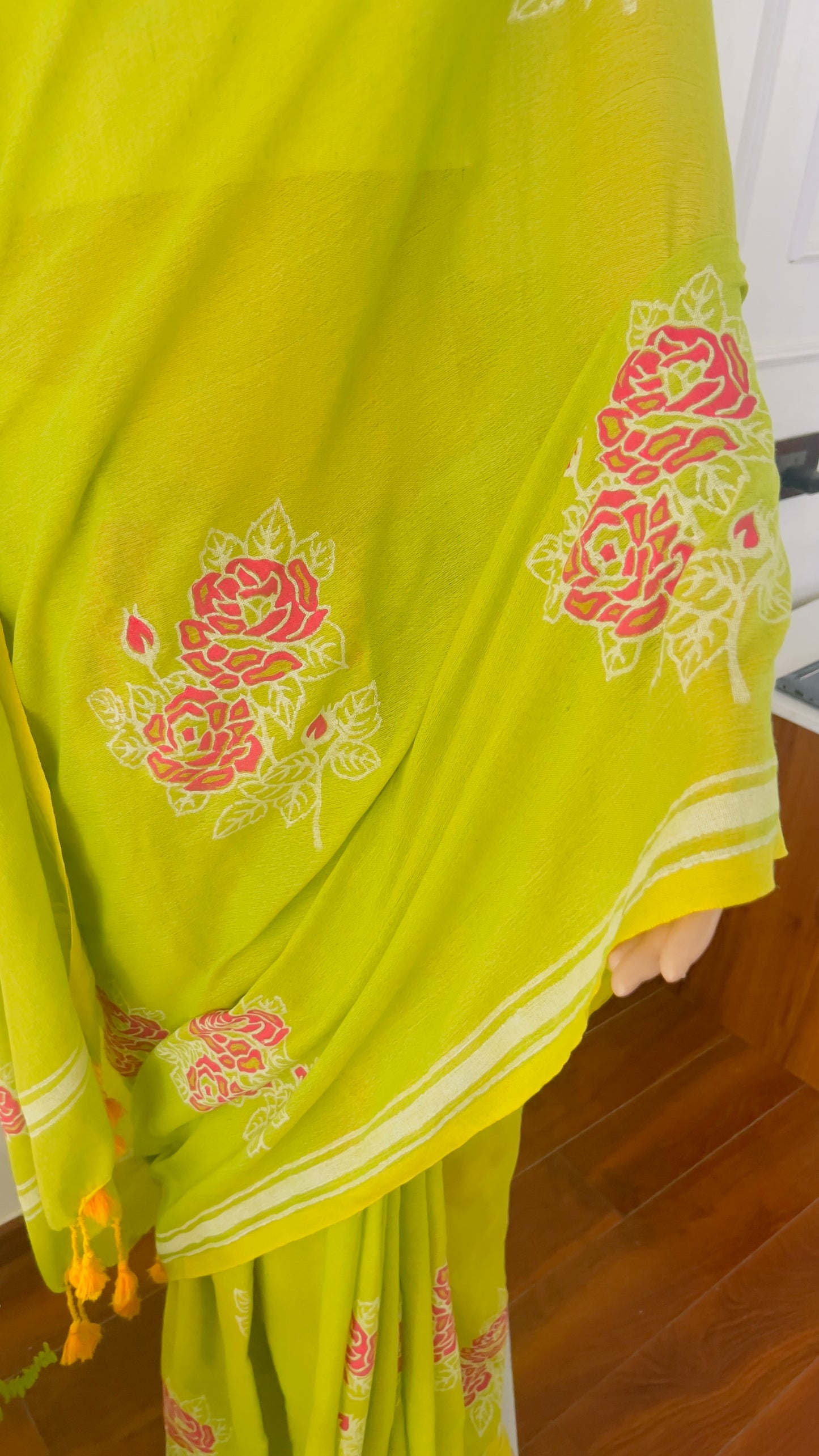P A V A N I || Khadi Hand Block Paint Cotton Saree