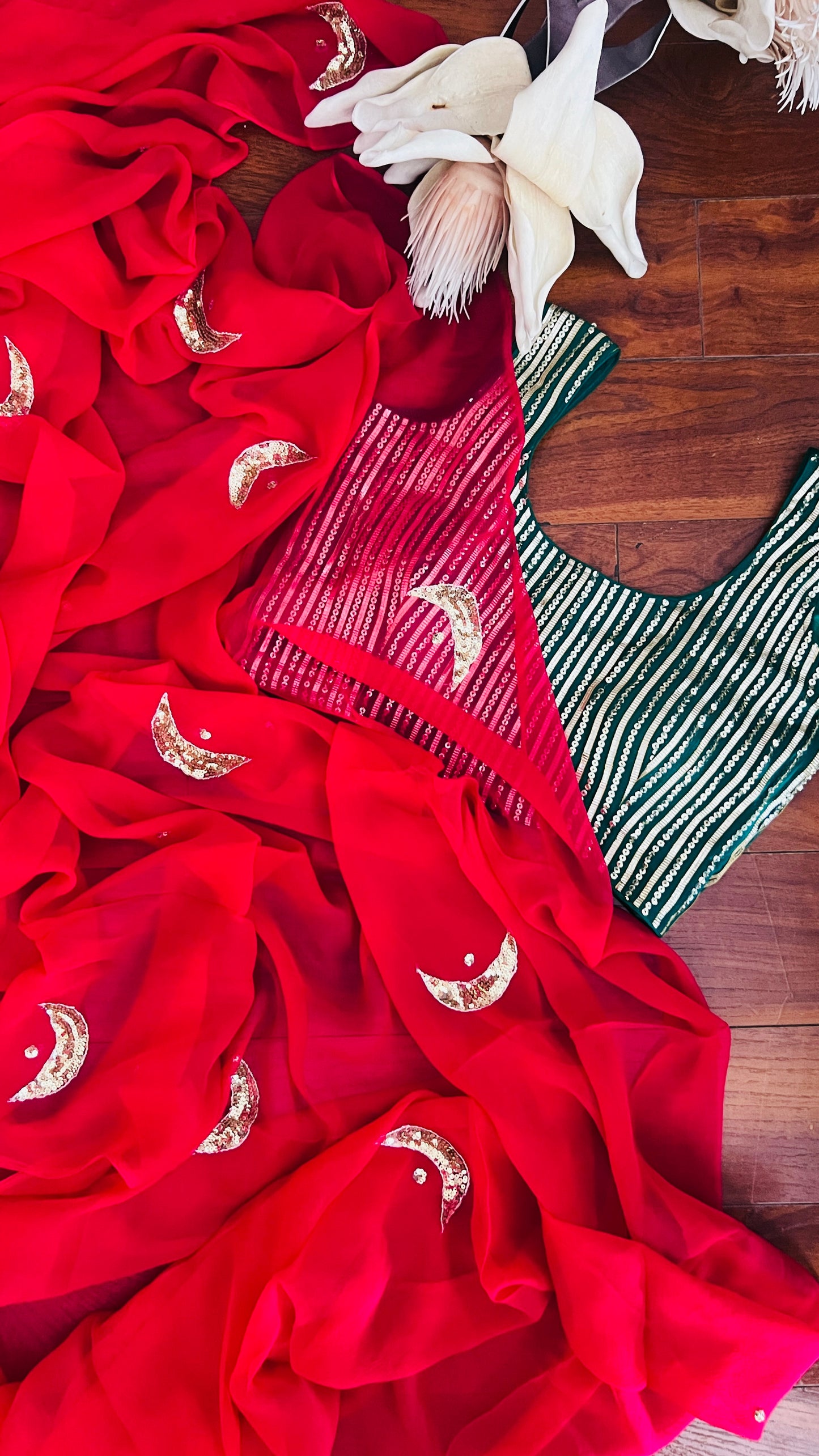 Sakhi - Sequence Work Green Blouse