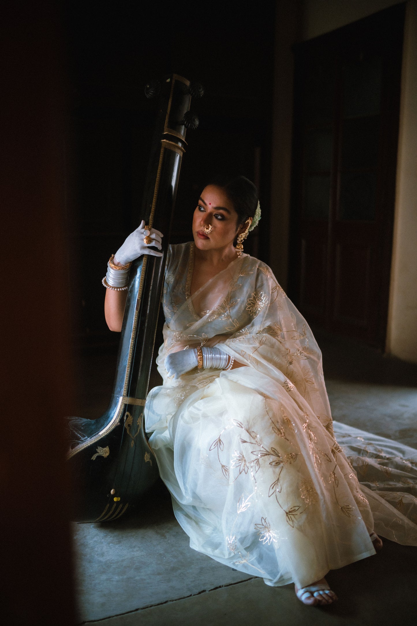 S U J A T A || Organza Saree with Gota Patti work