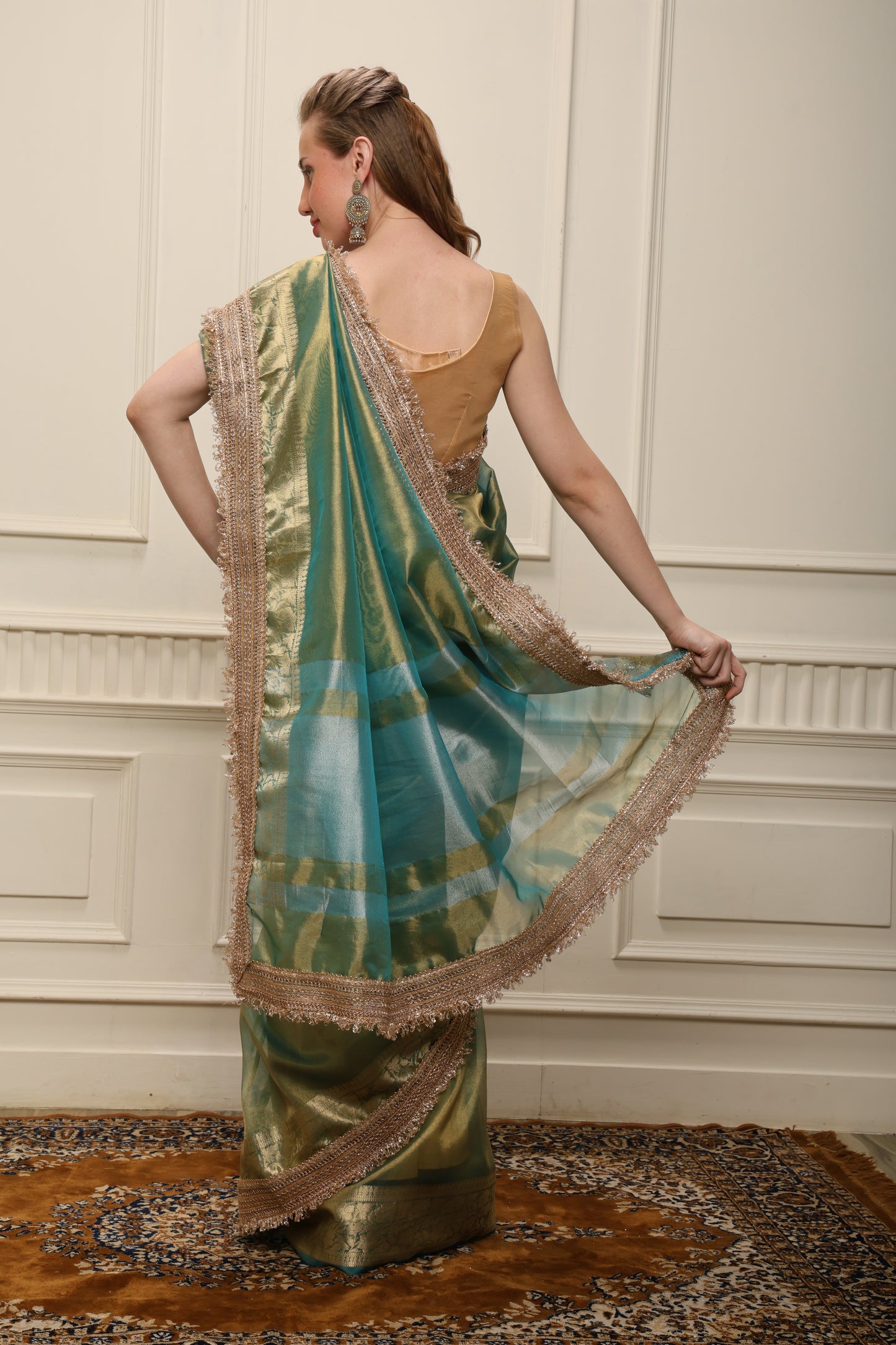 S A T I || Banarasee Tissue Saree with Kiran Lace