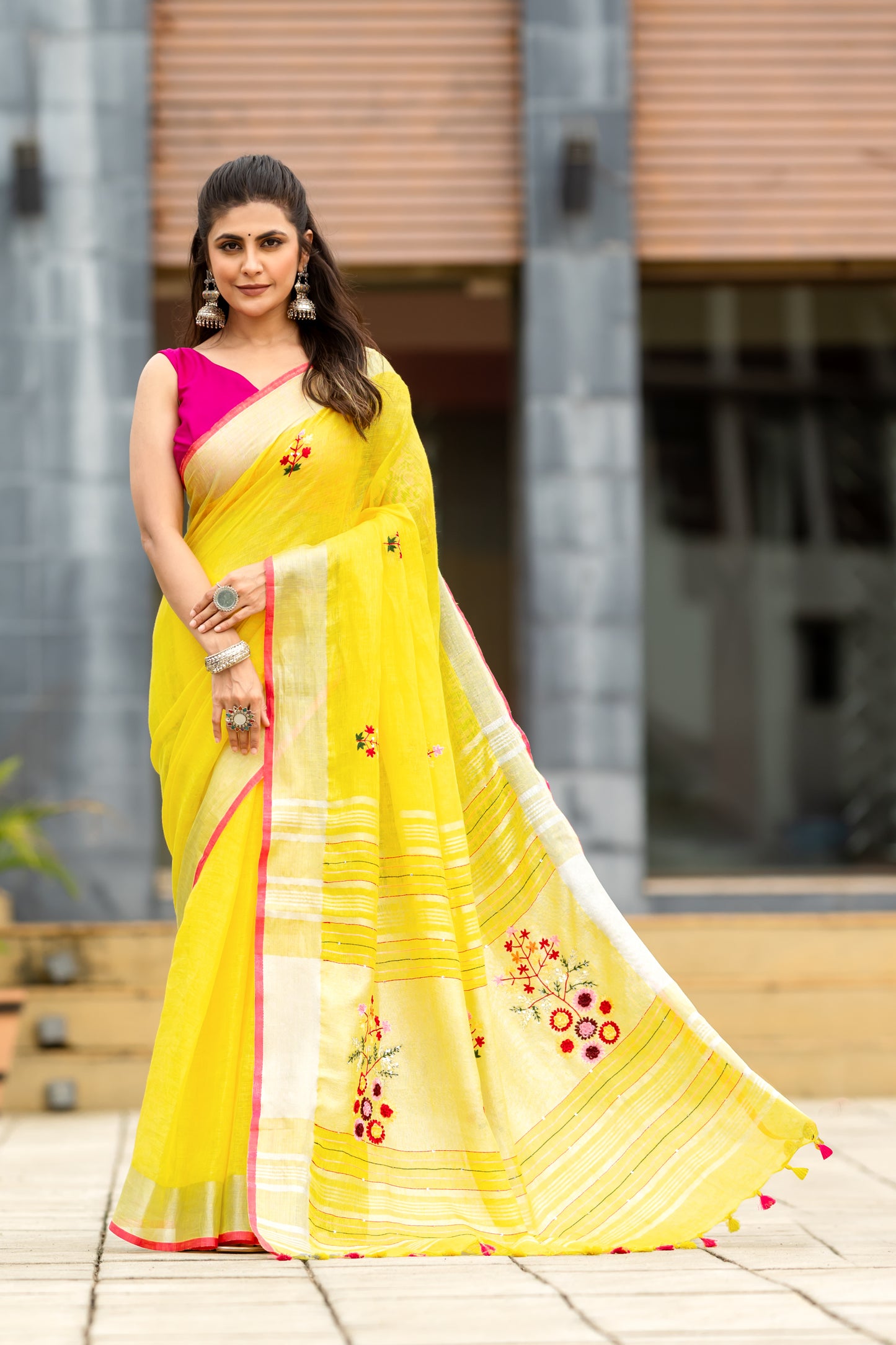 G A N G A - J A M U N A || Pure Linen Saree