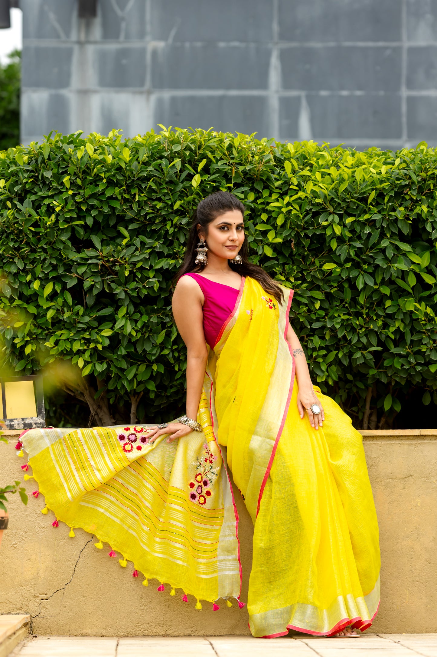 G A N G A - J A M U N A || Pure Linen Saree