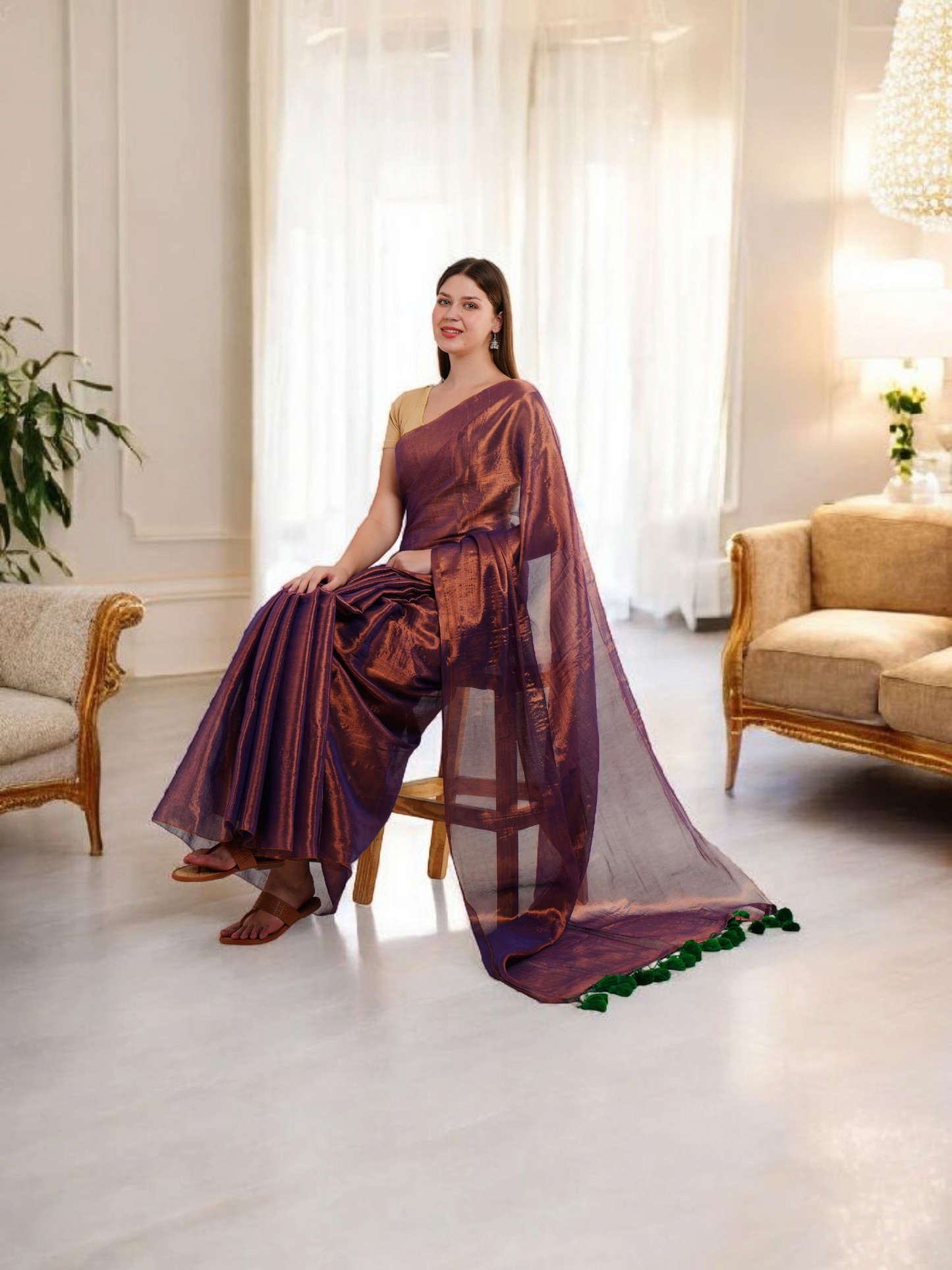 S H A L I N I || Handloom Raga Tissue Saree