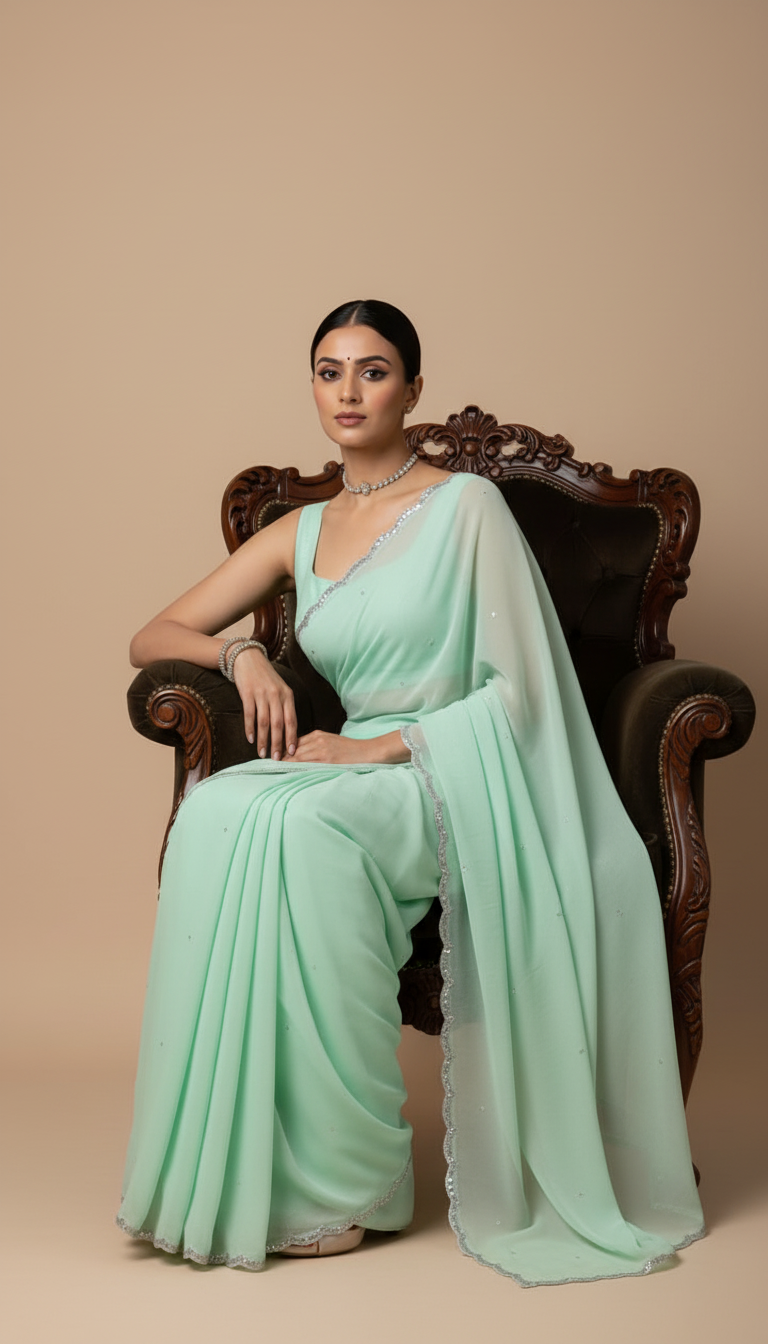 P A R M E S H W A R I || Organza Sequence Saree