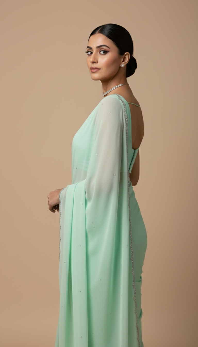 P A R M E S H W A R I || Organza Sequence Saree