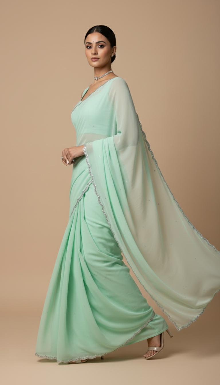P A R M E S H W A R I || Organza Sequence Saree