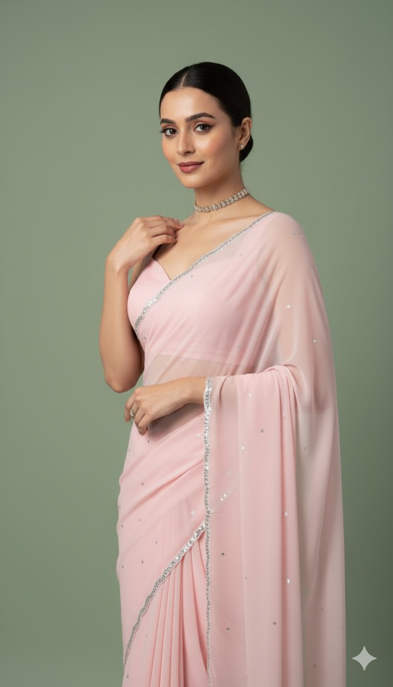 P R E R A N A || Organza Saree with sequence work