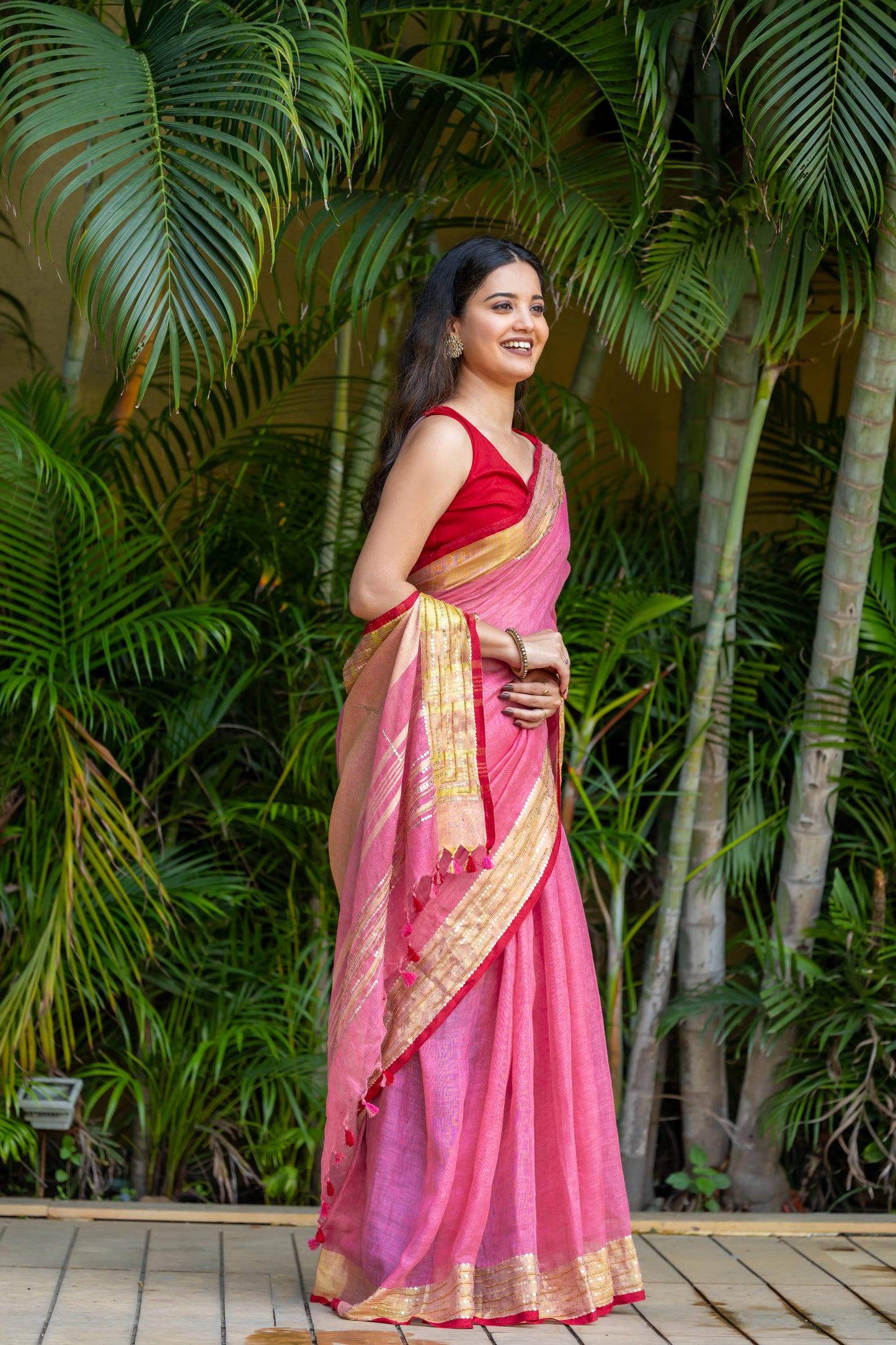 Y A M U N A || pure linen saree