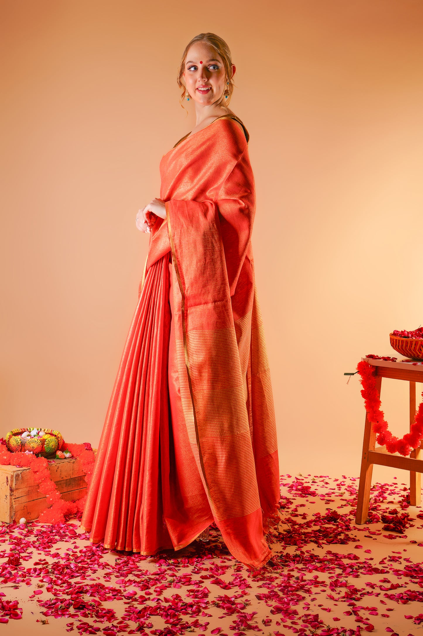 S O N A L I || Tissue Linen Saree
