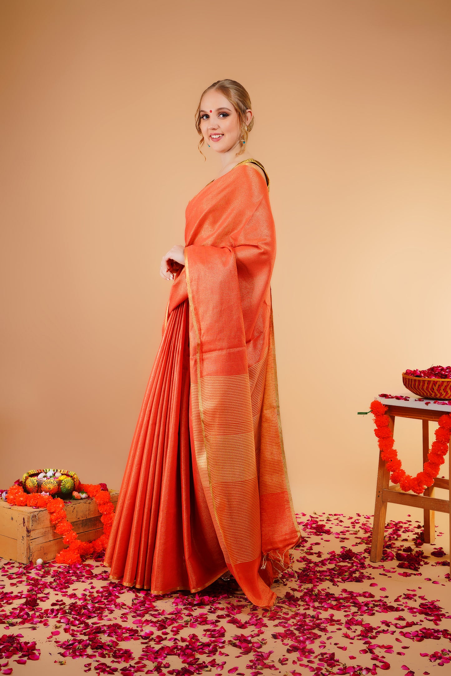 S O N A L I || Tissue Linen Saree