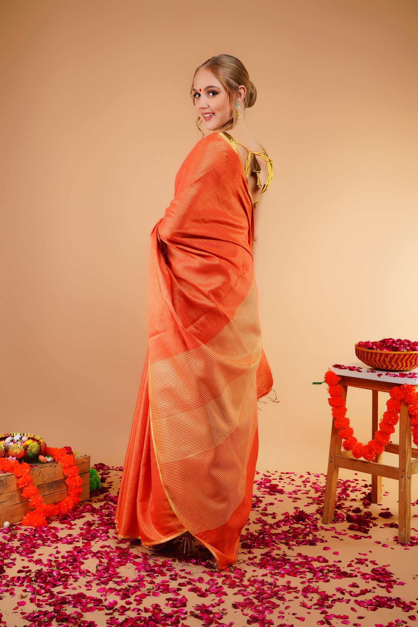 S O N A L I || Tissue Linen Saree