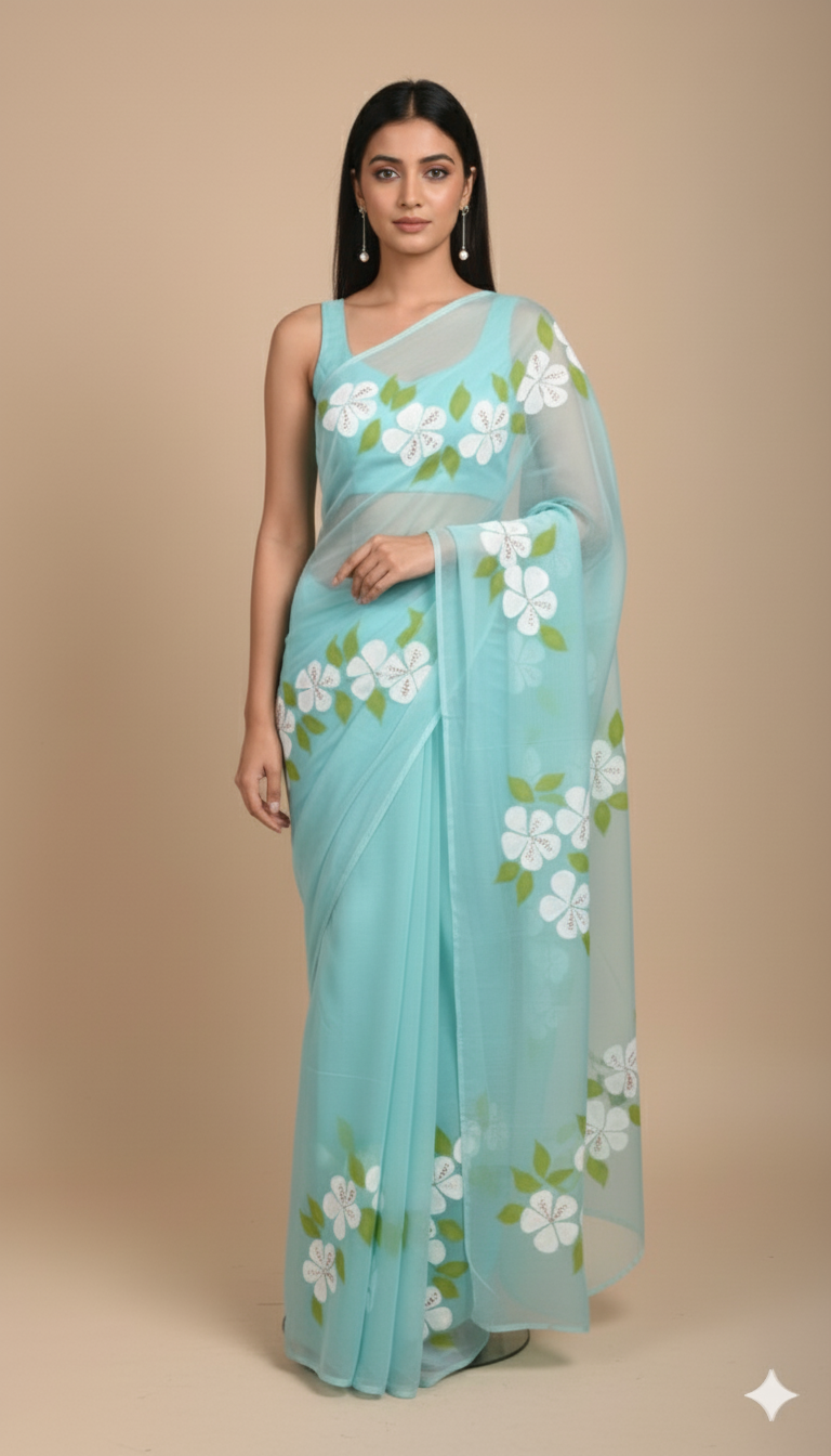 K A C H N A R || Pure Chiffon Saree