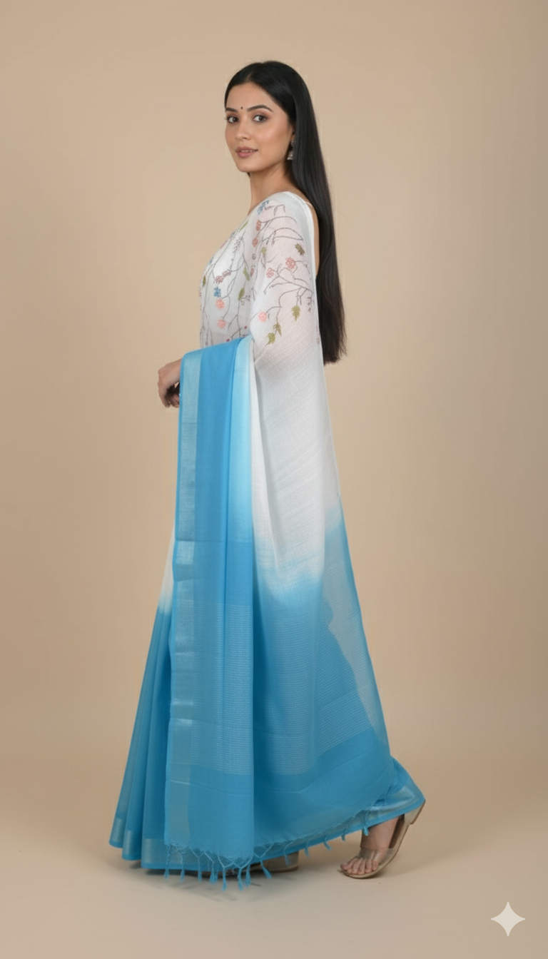 S A R J A N || Linen Slub Saree