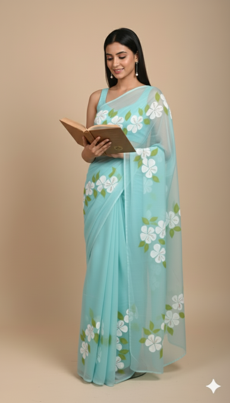 K A C H N A R || Pure Chiffon Saree