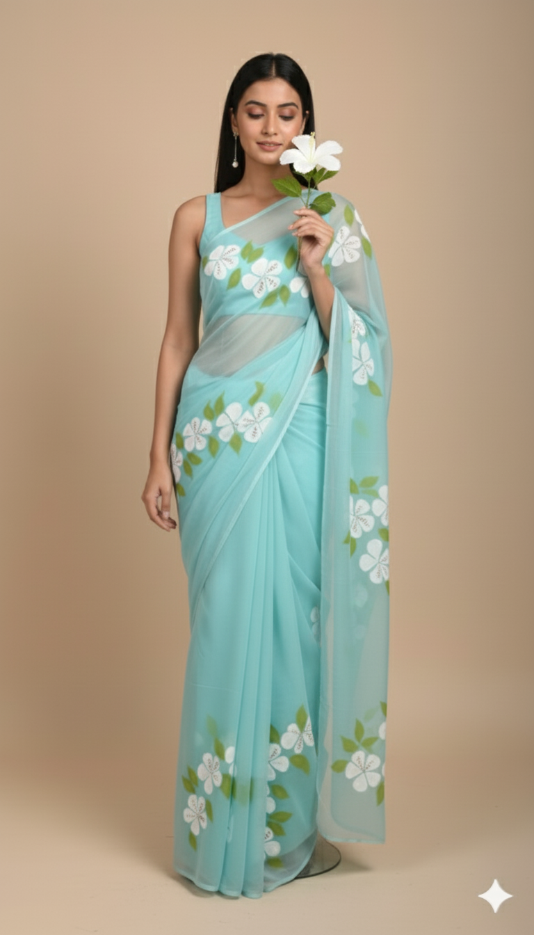 K A C H N A R || Pure Chiffon Saree