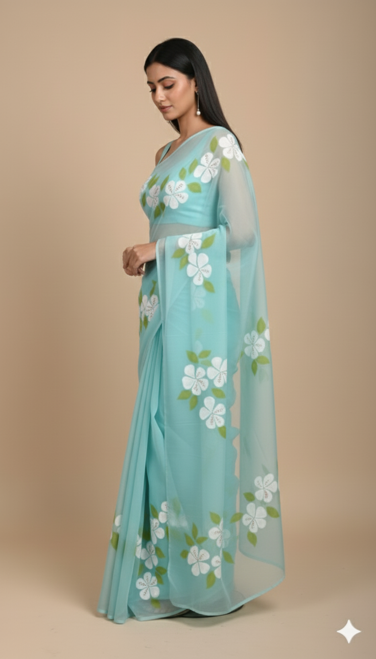 K A C H N A R || Pure Chiffon Saree