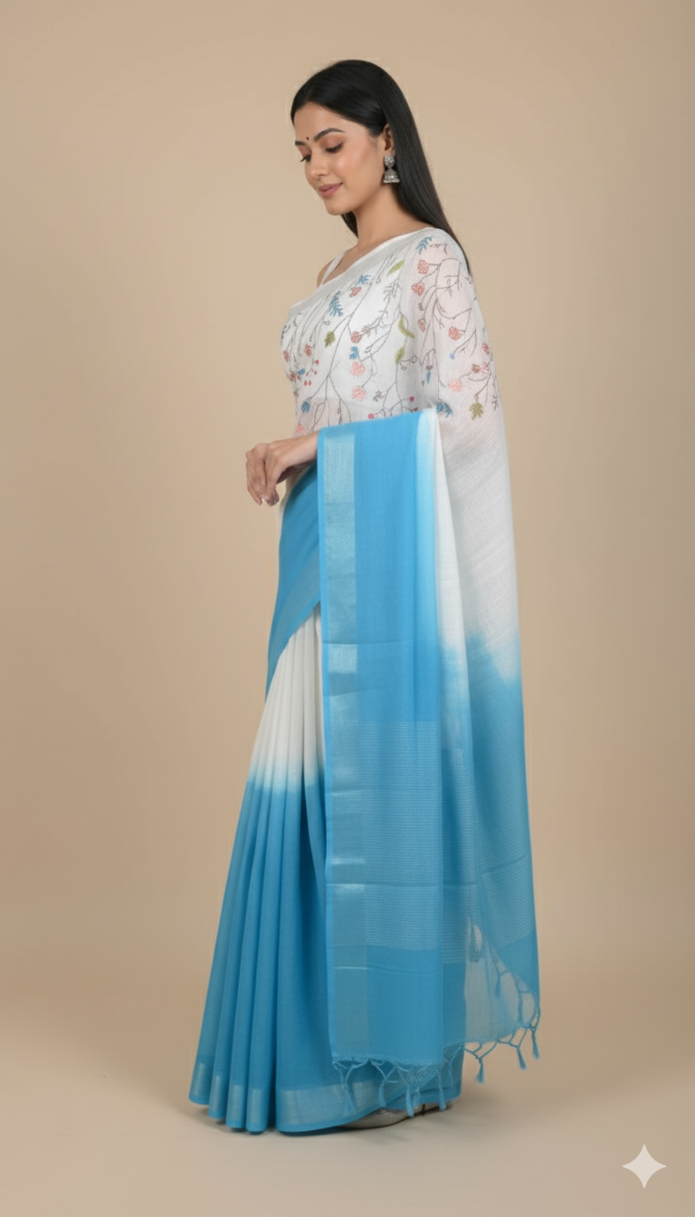 S A R J A N || Linen Slub Saree