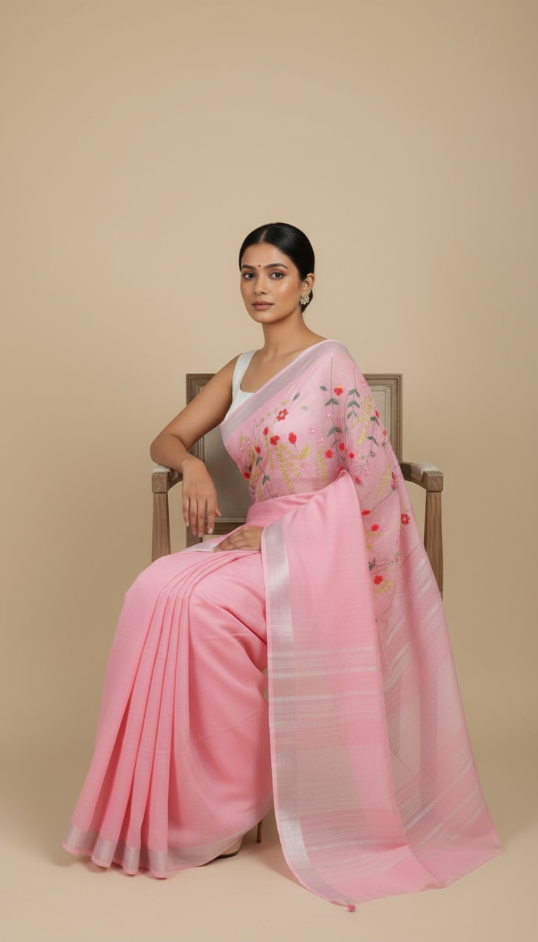 J A L P A R I ||Semi Linen Saree