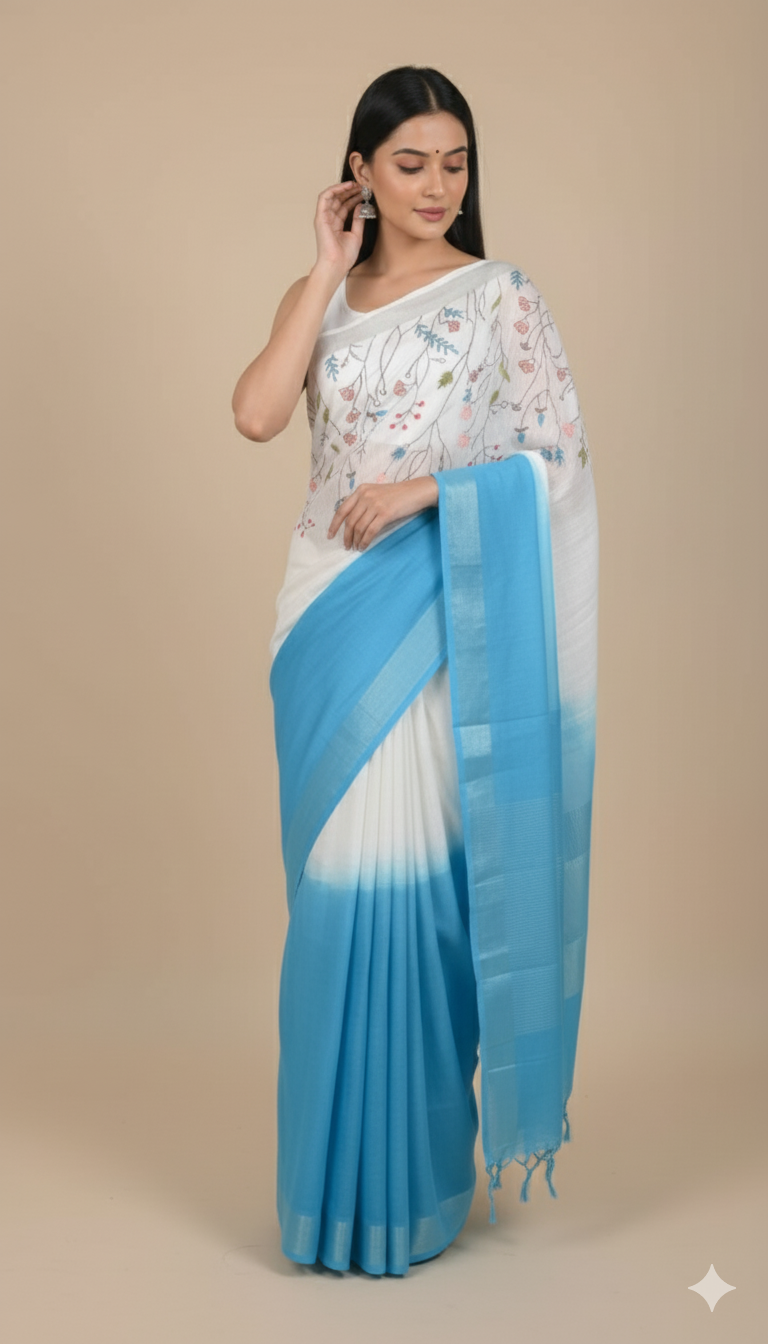 S A R J A N || Linen Slub Saree