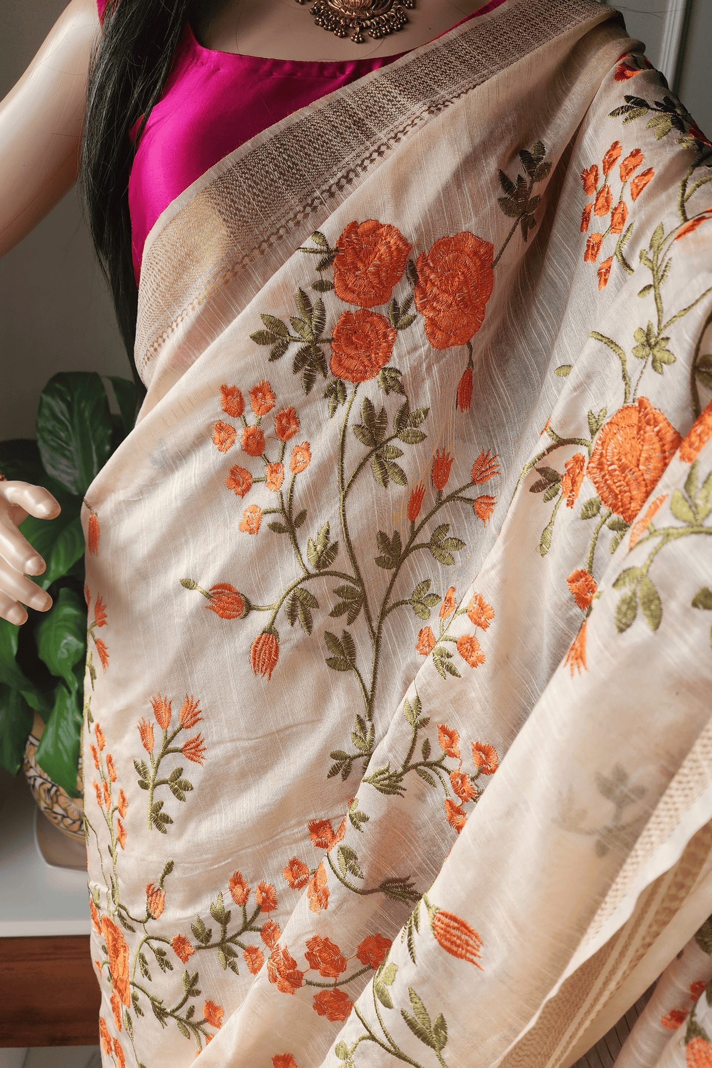 G H U L A B || Semi Tussar Silk Saree