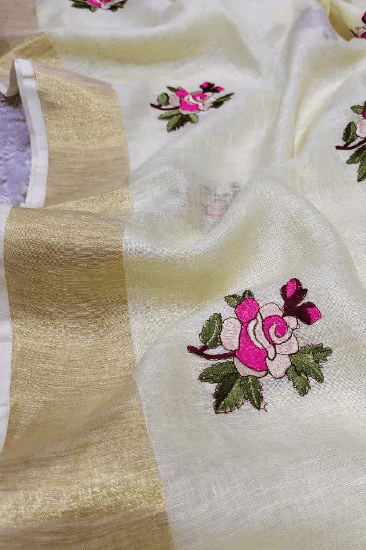 B A N D H A N || Pure Linen Saree