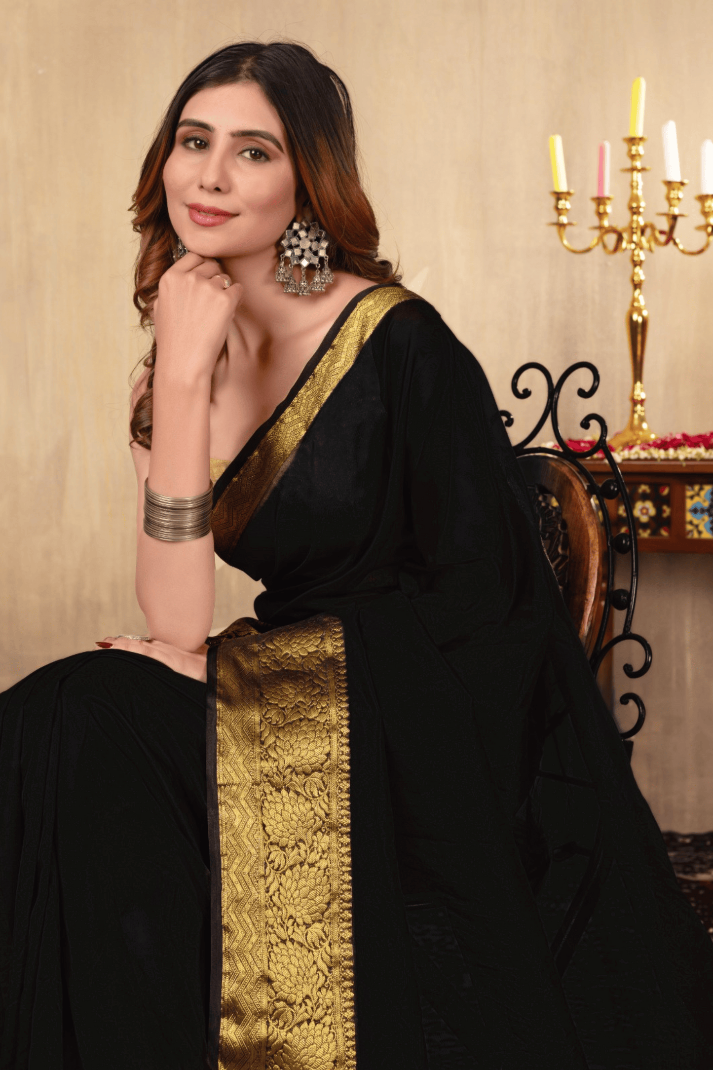 R O H I N I || Organza Tissue Saree with Zari Border