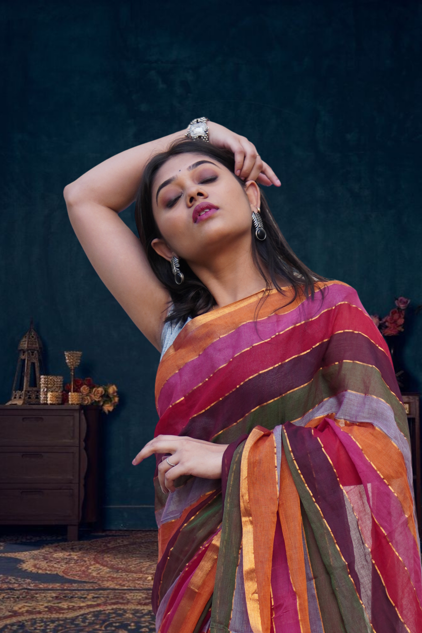 B L U S H I NG - R O S E S || Mull Cotton Saree