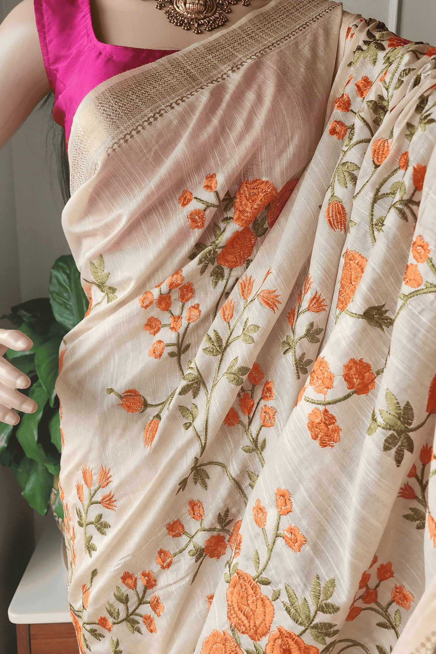 G H U L A B || Semi Tussar Silk Saree