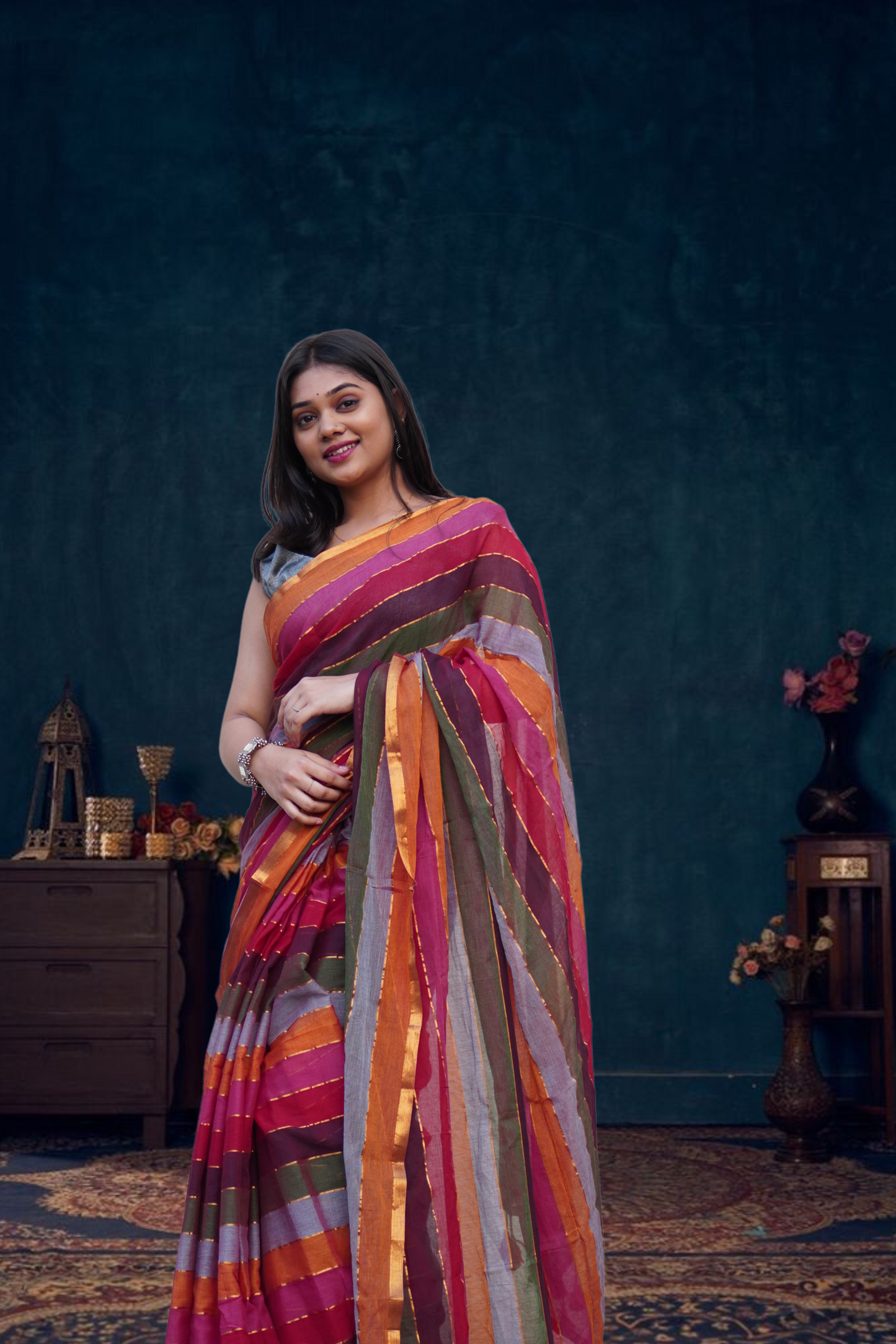 B L U S H I NG - R O S E S || Mull Cotton Saree