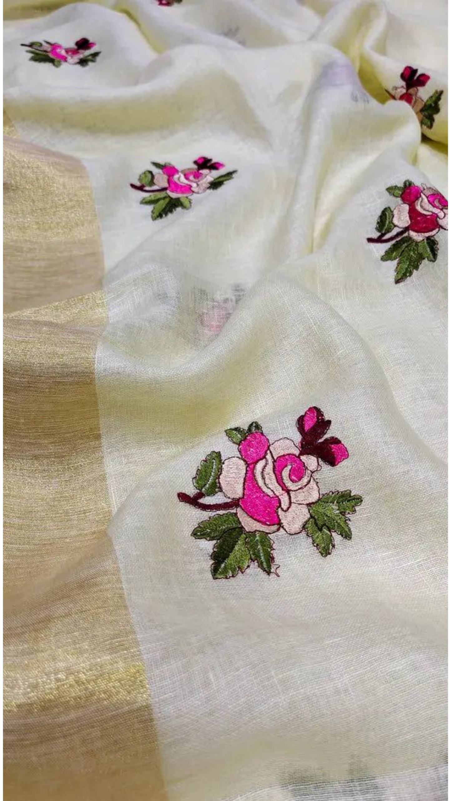 B A N D H A N || Pure Linen Saree