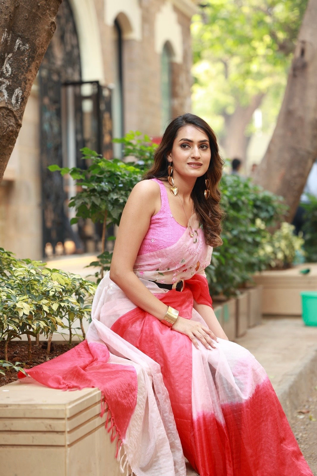 N A M I K A || Pure Organza Hand-Work Saree