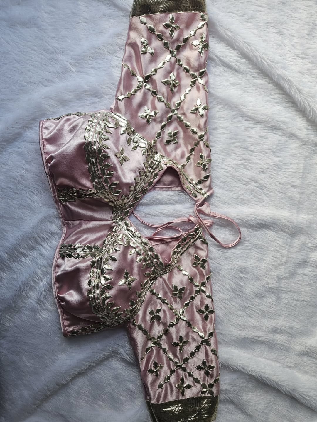 Pink Aangi Blouse with Intricate Sequence and Gota Patti Work || Rupa